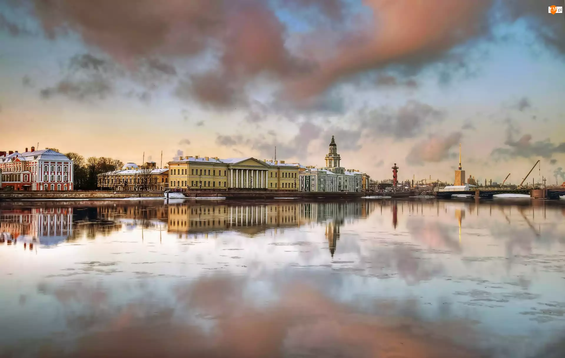 Sankt Petersburg, Rosja, Newa, Miasta, Rzeka, Panorama