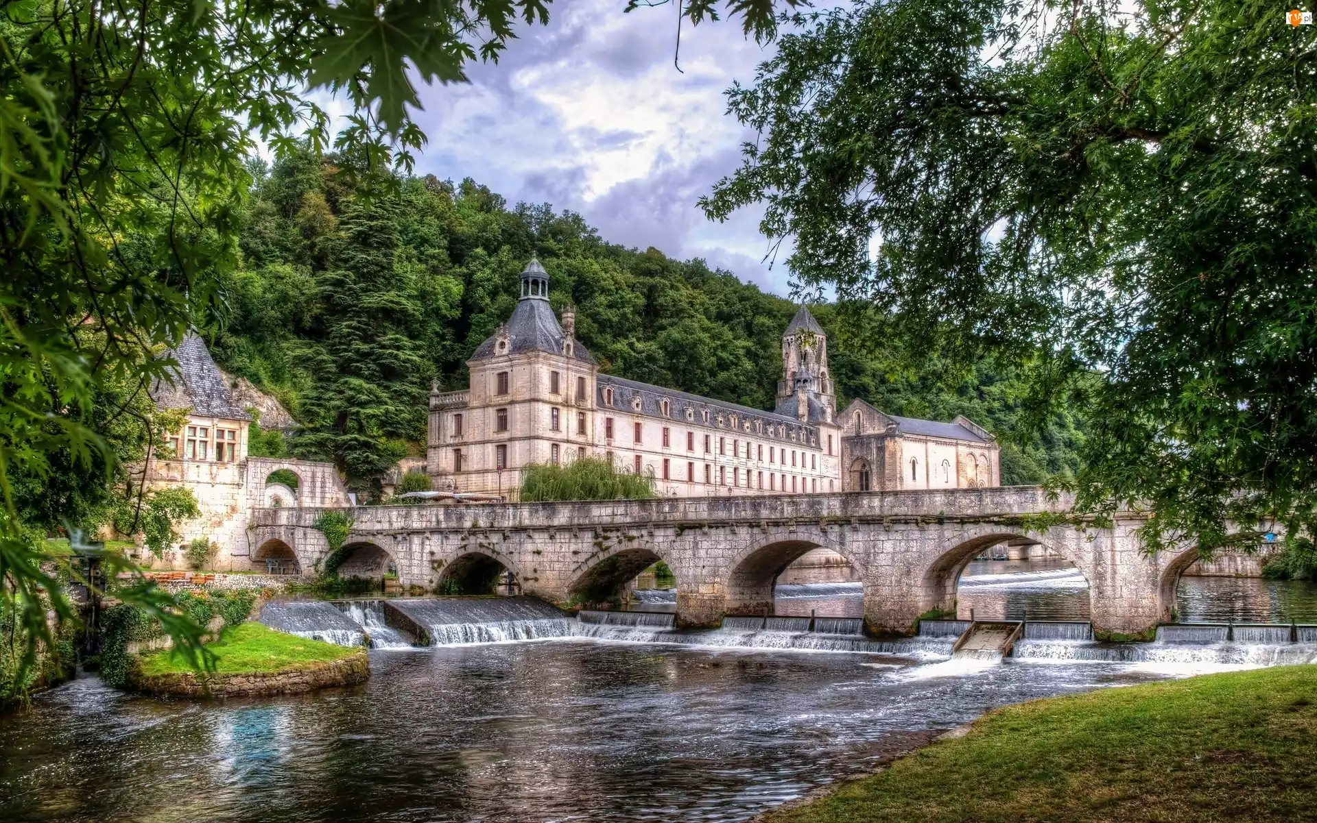 Zamek, Francja, Most, Rzeka