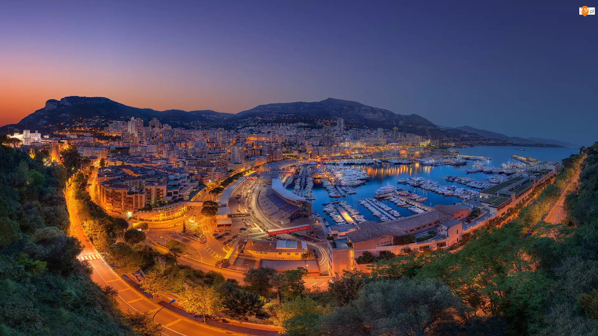 Monako, Panorama, Zatoka, Miasta, Motorówki