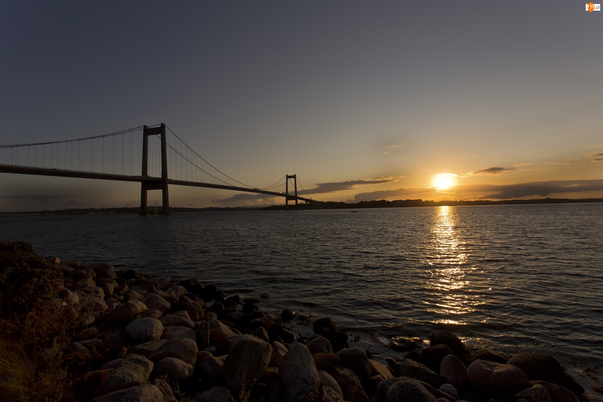 zachód słońca, Most