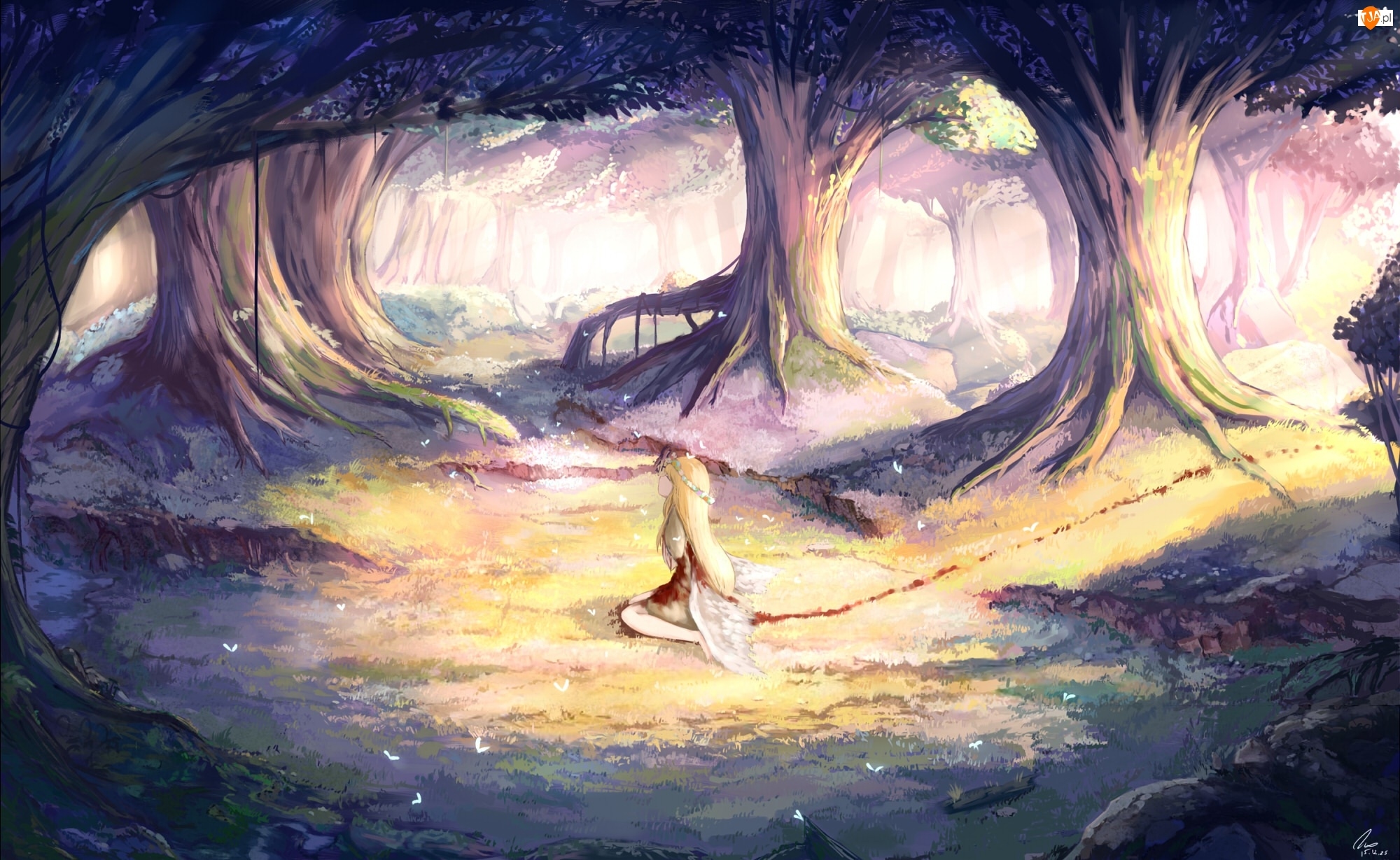 Las, Dziewczyna, Anioł