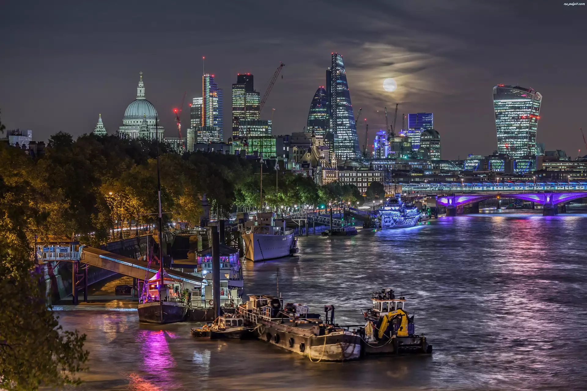 Nocna, HDR, Panorama, Londynu