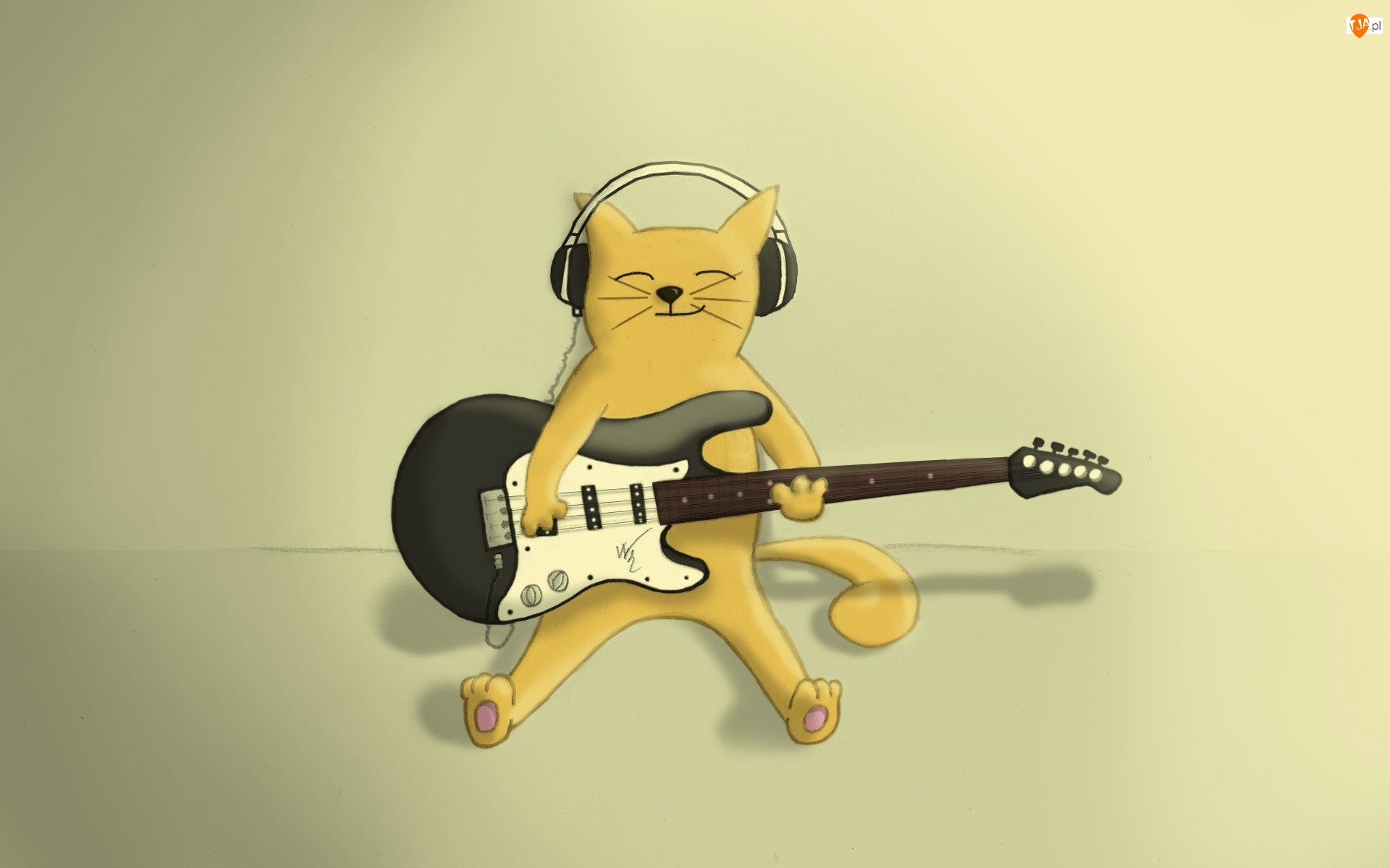 Słuchawki, Kot, Gitara