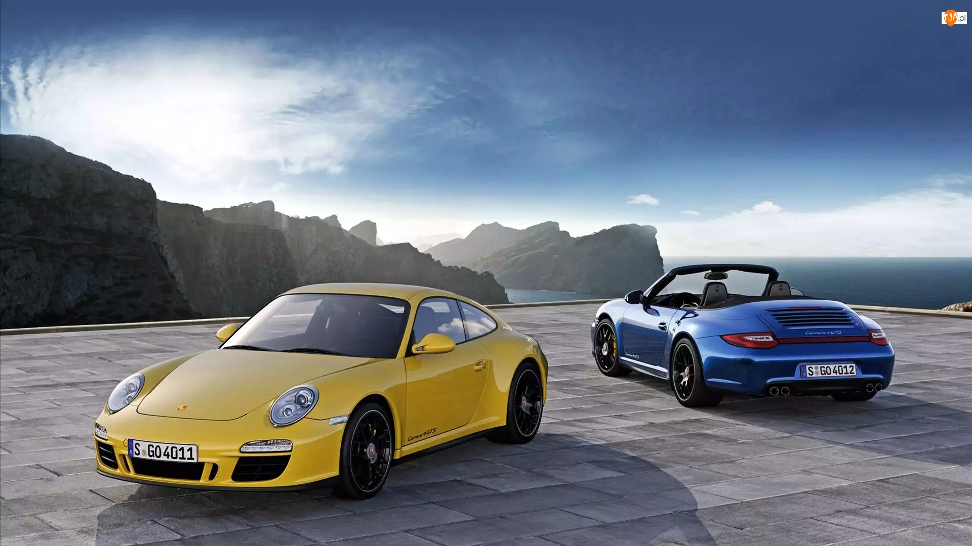 GTS, Żołty, Porsche, Niebieski, Carrera