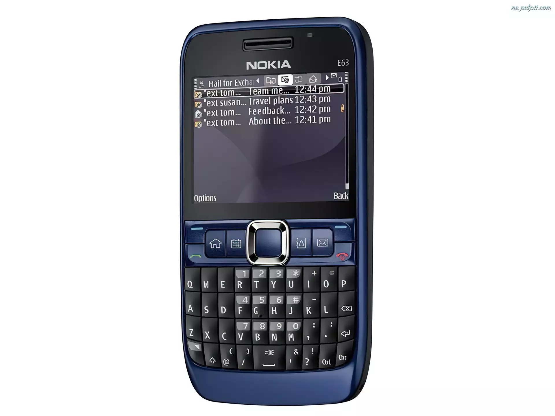 Mail, Nokia E63, Niebieski