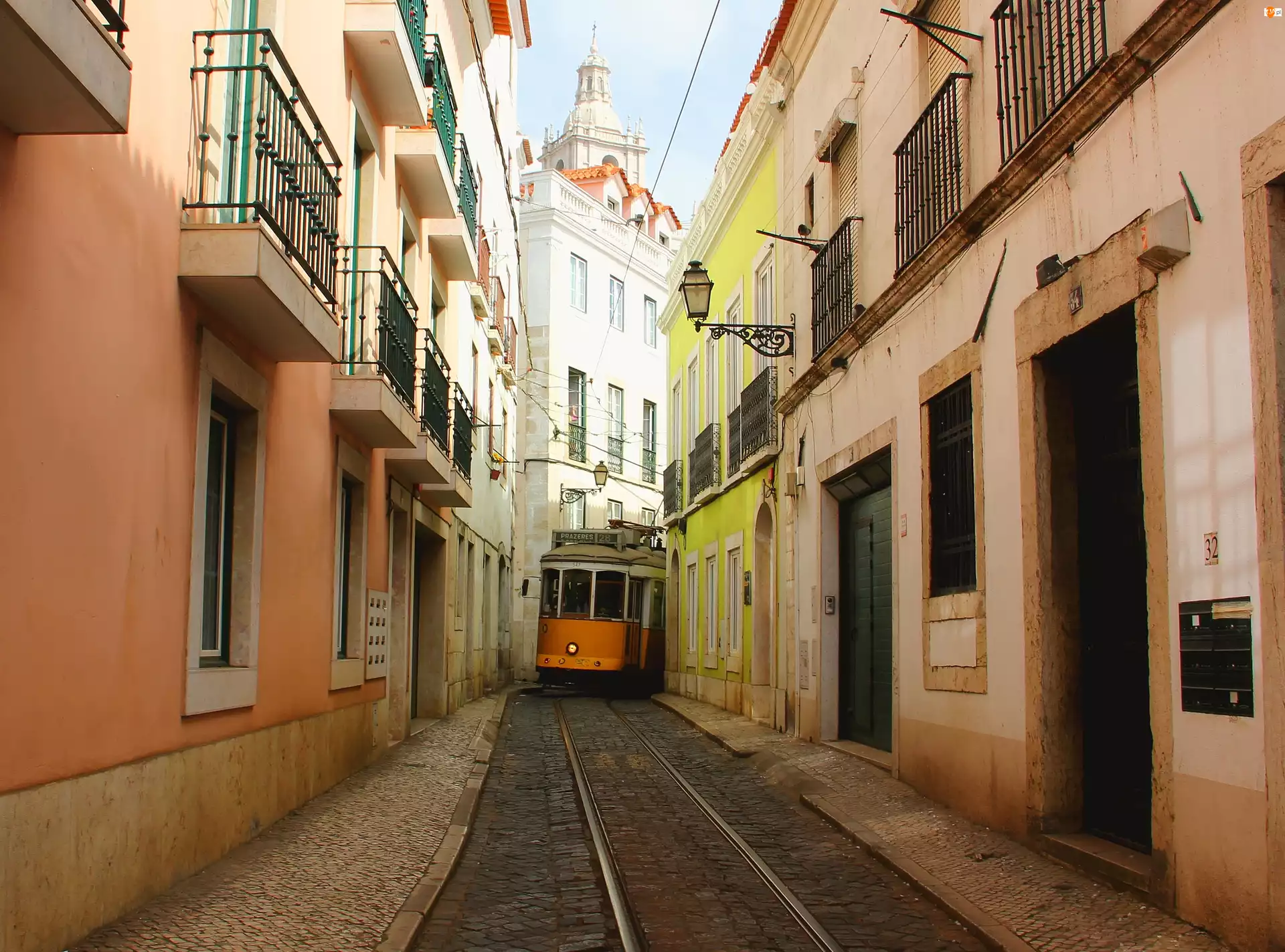 Portugalia, Tramwaj, Lizbona, Uliczka