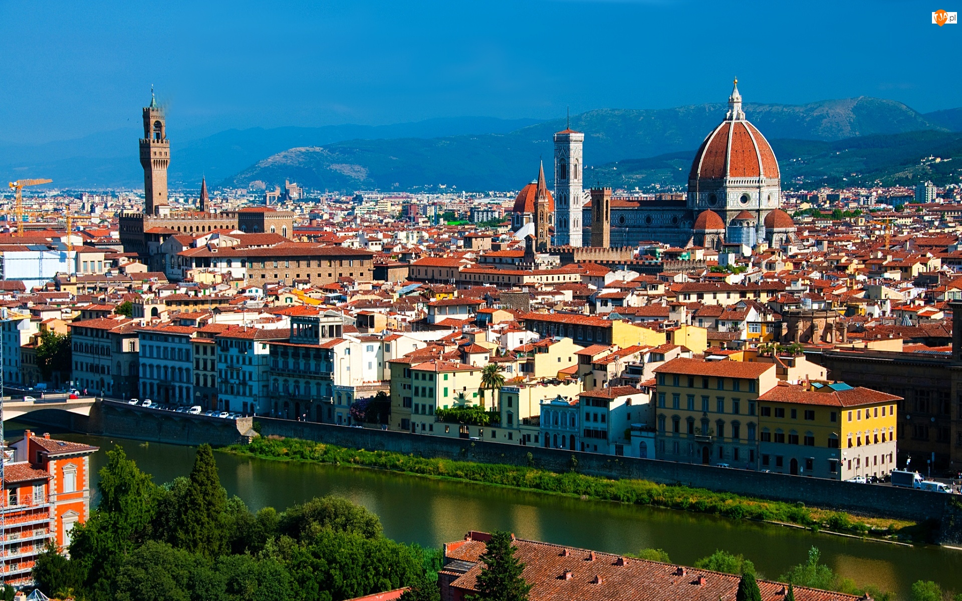 Florencja, Miasta, Włochy, Panorama