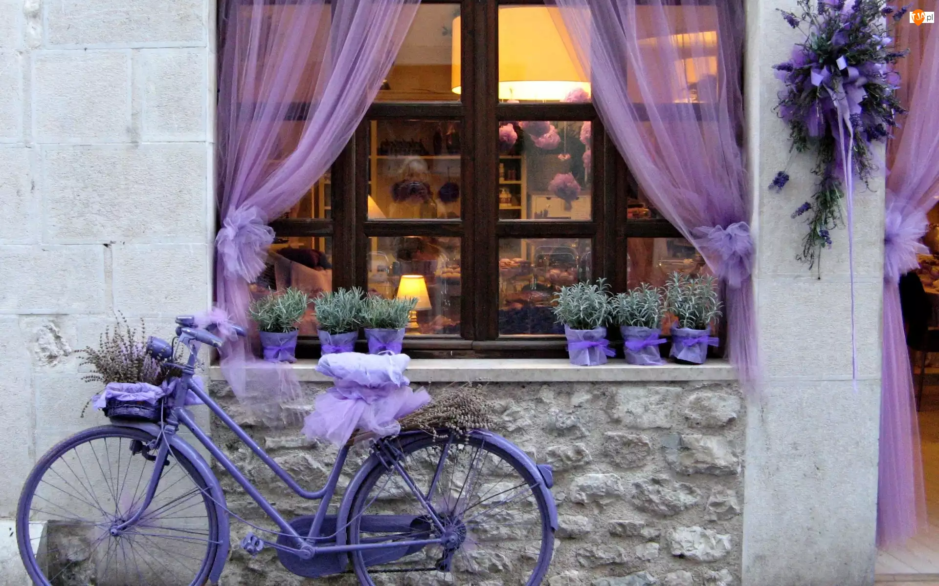 Rower, Budynek, Okno, Kwiaty
