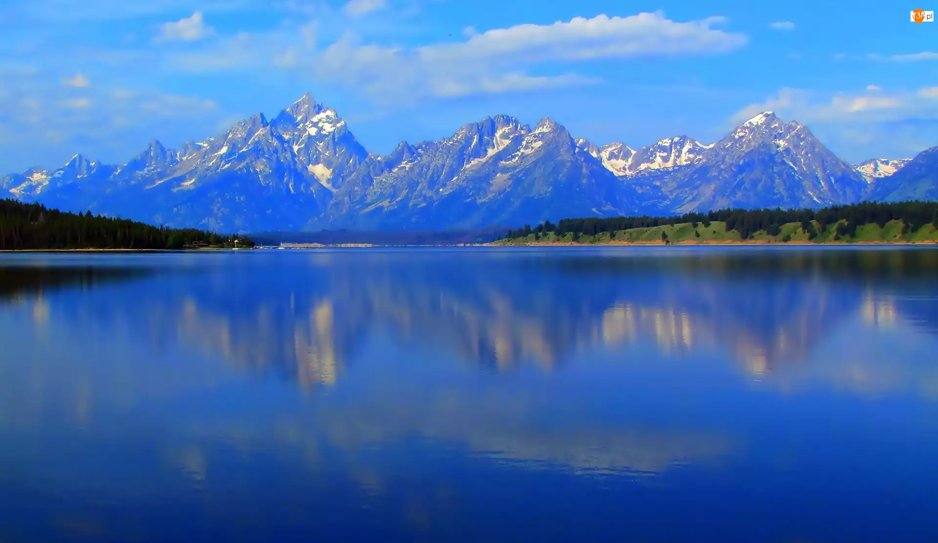 Park Narodowy Grand Teton, Jezioro Jackson Lake, Stan Wyoming, Stany Zjednoczone, Góry Teton Range