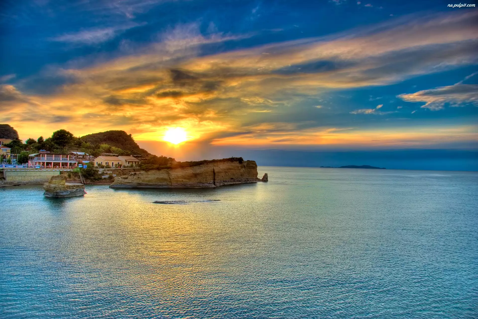 Wschód słońca, Grecja, Wyspa Korfu