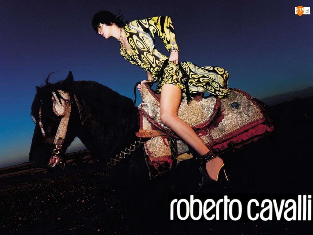 sukienka, Roberto Cavalli, kobieta, koń