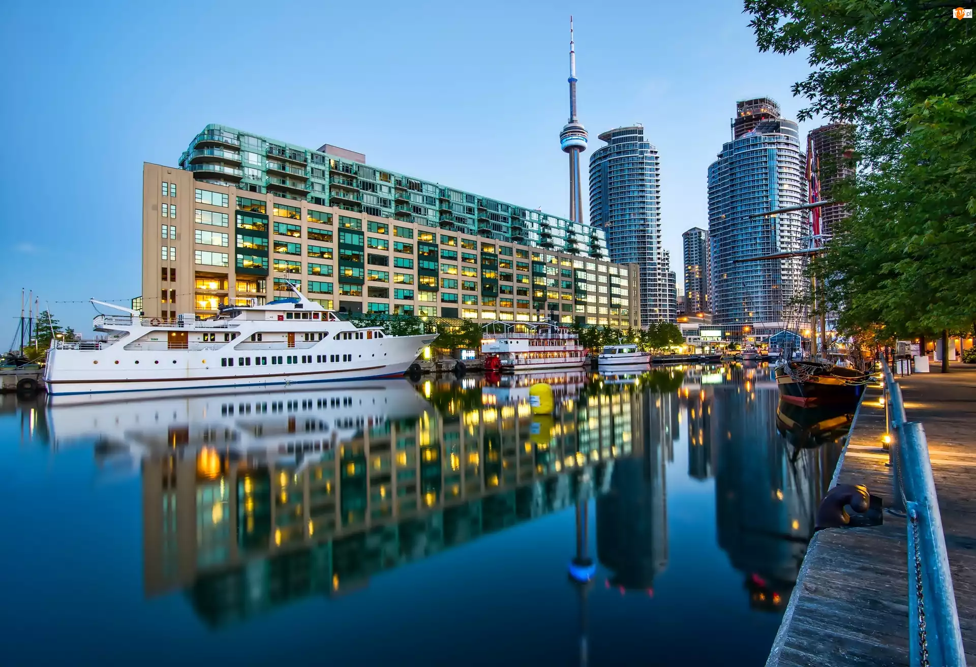 Rzeka, Toronto, Port, Zdjęcie miasta, Jacht