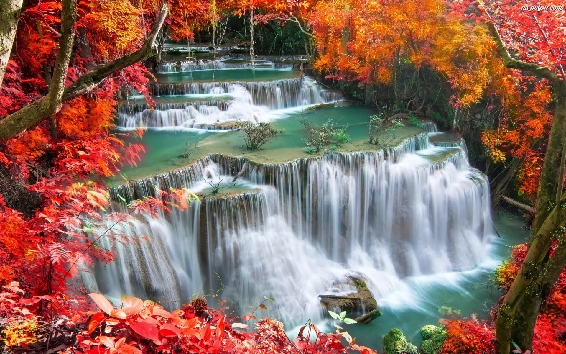 Tajlandia, Wodospad, Jesień