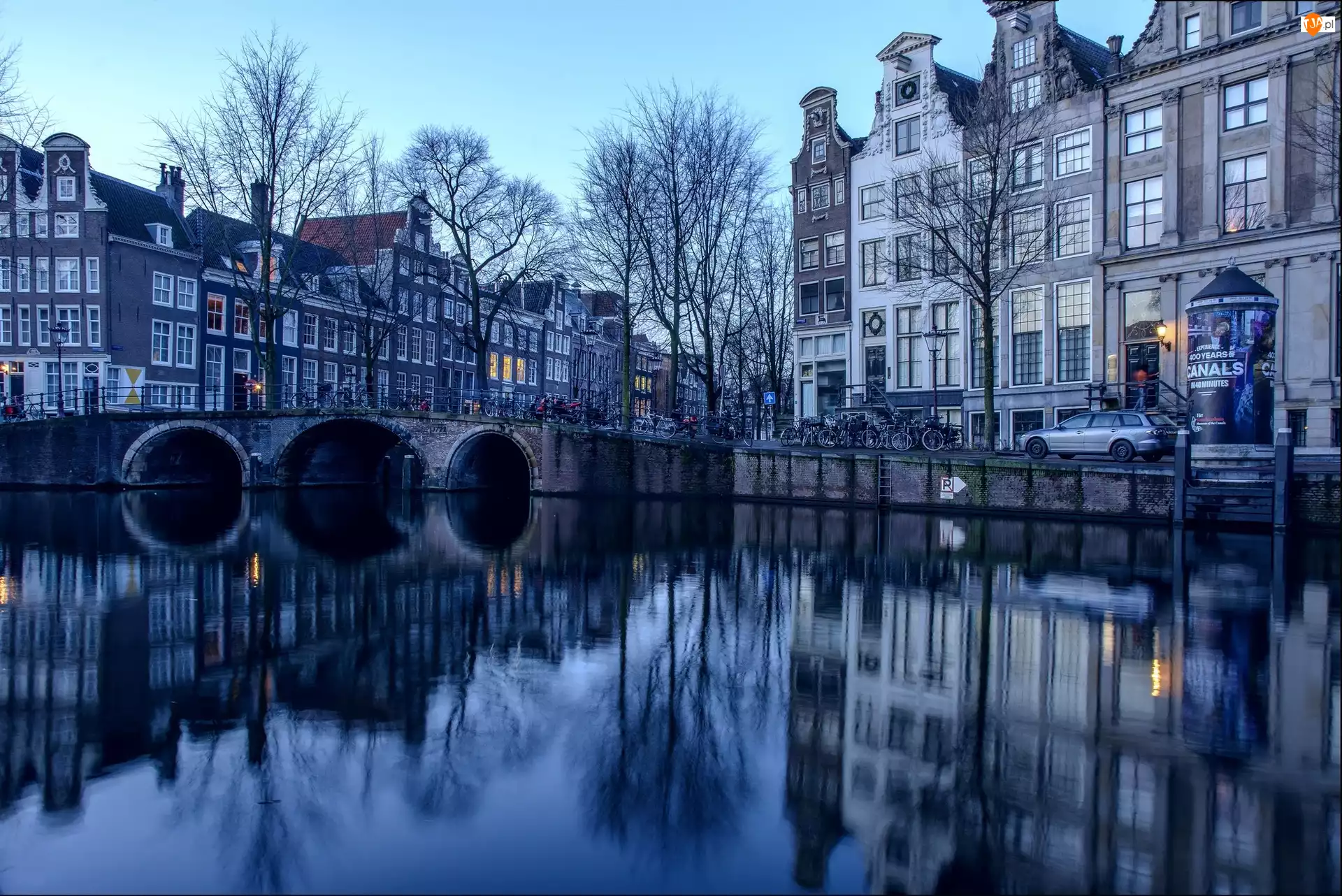 Amsterdam, Most, Kamienice, Kanał