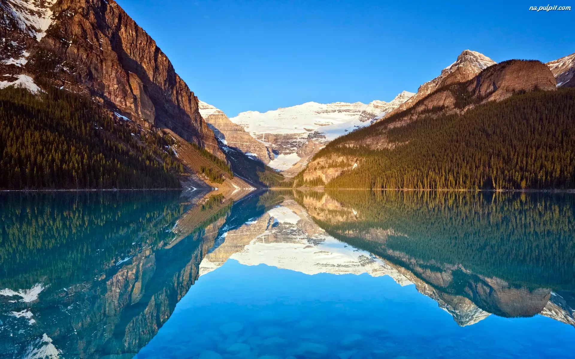 Kanada, Odbicie, Park Narodowy Banff, Jezioro Lake Louise, Góry