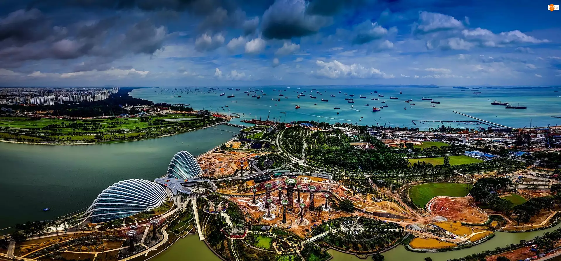 Singapur, Krajobraz, Panorama, Miasta