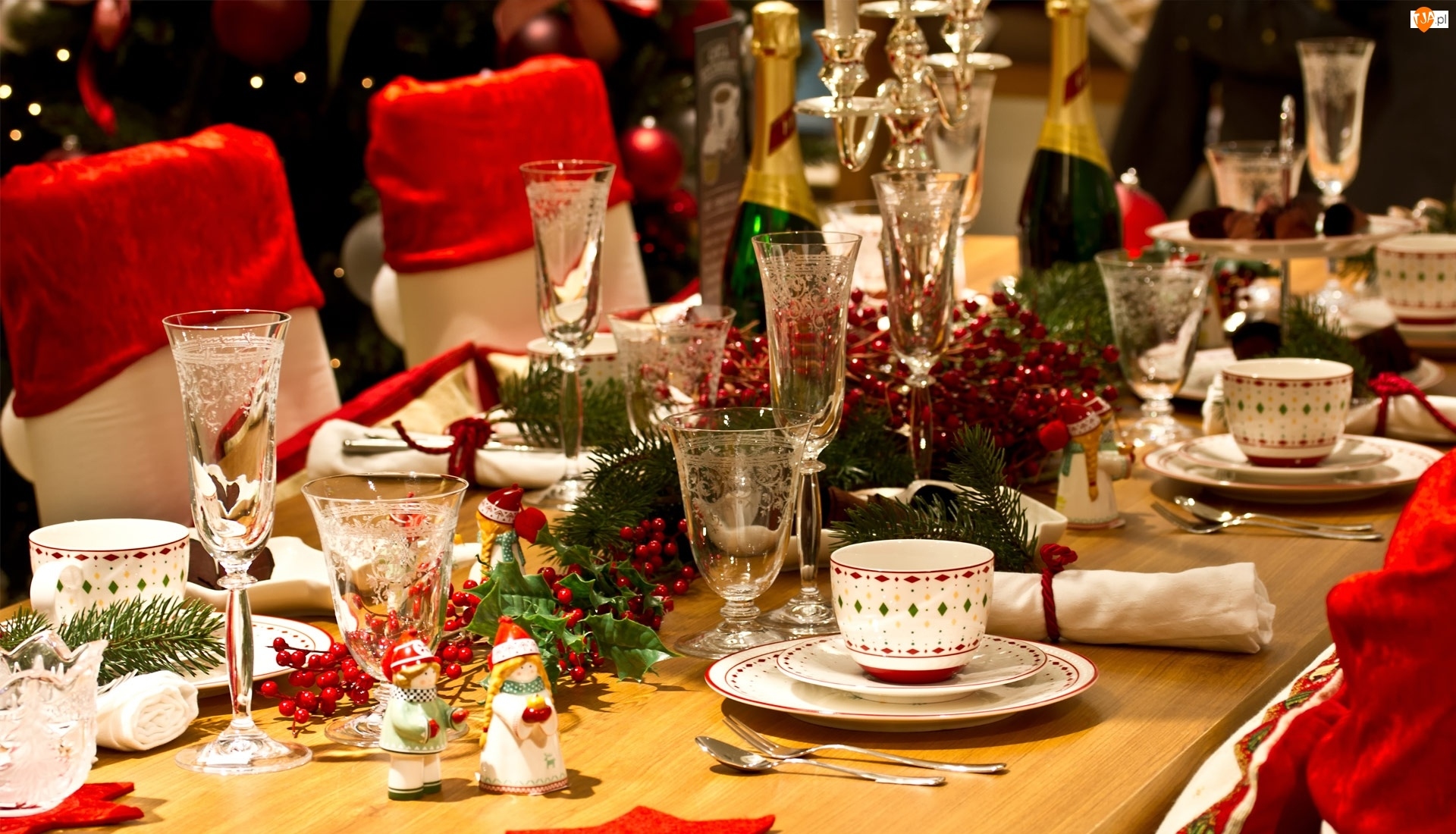 Stół, Świątecznie, Udekorowany