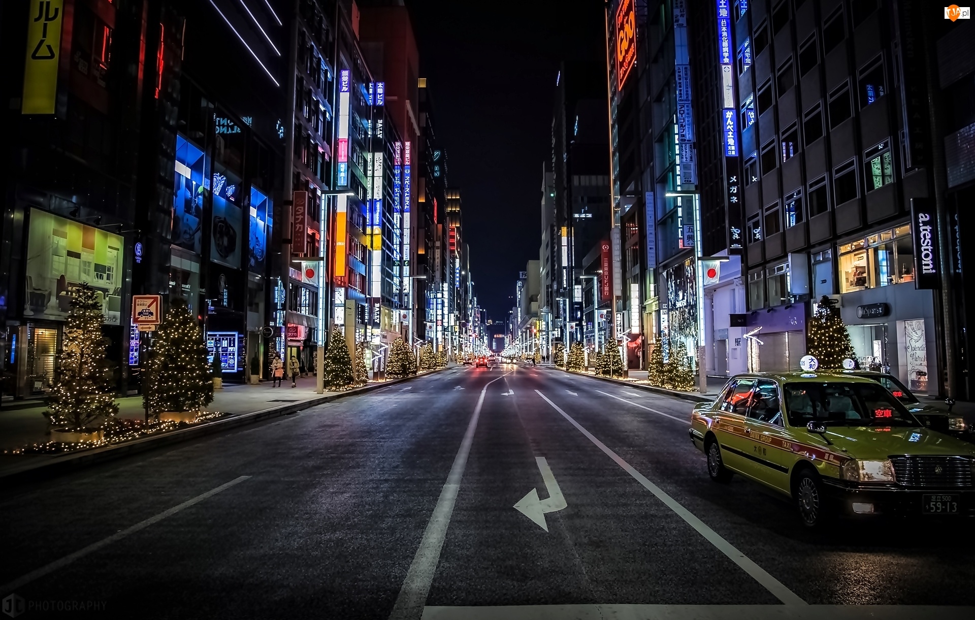 Nocą, Tokio, Japonia, Miasto