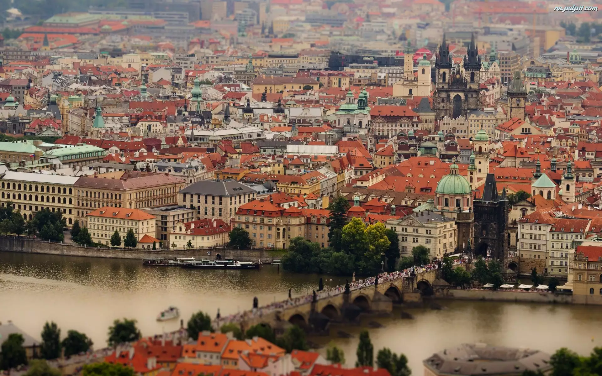 Miasta, Rzeka, Praga, Most, Panorama