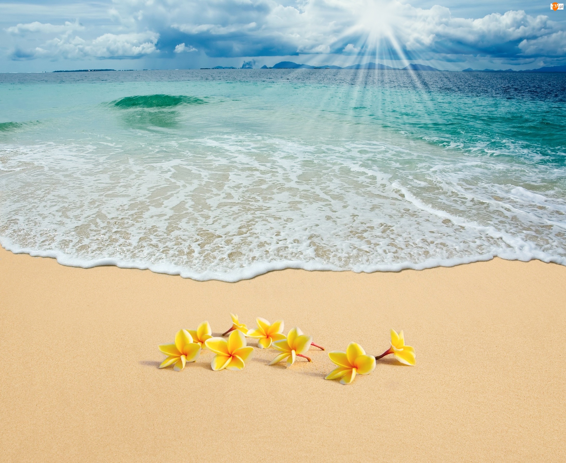Kwiatuszki, Promienie, Morze, Słońca, Plaża