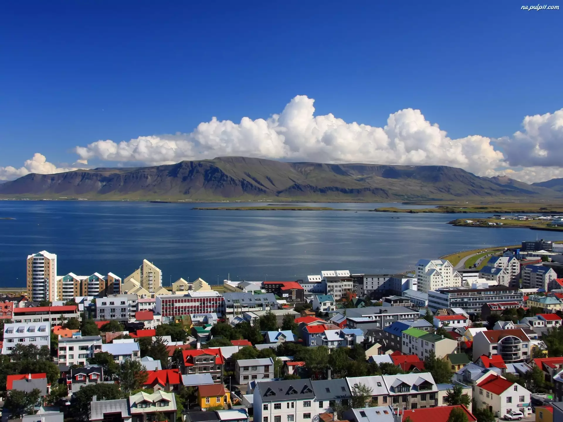 Morze, Islandia, Reykjavik, Miasto