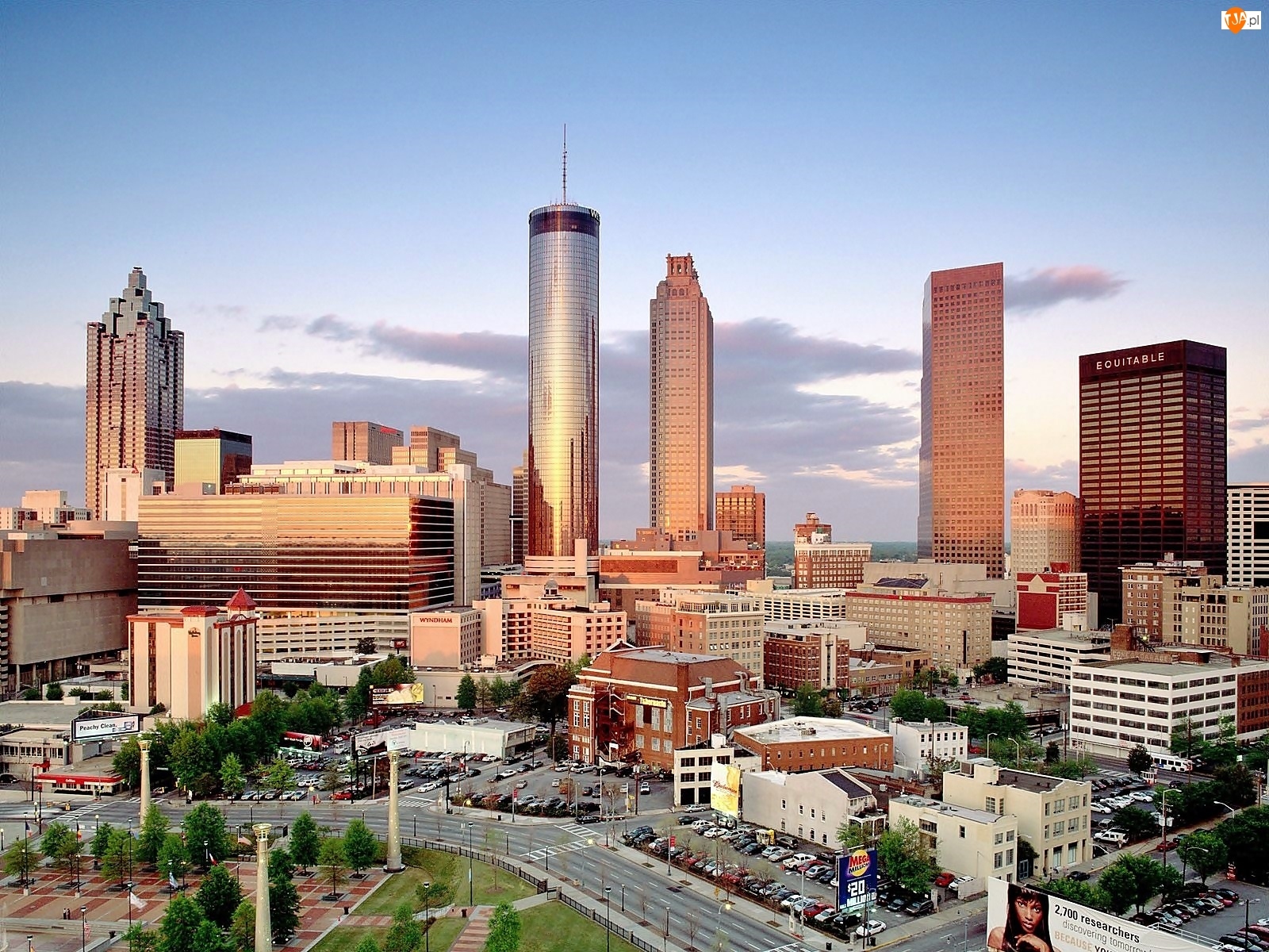 Atlanta, Miasta, Świt, Panorama