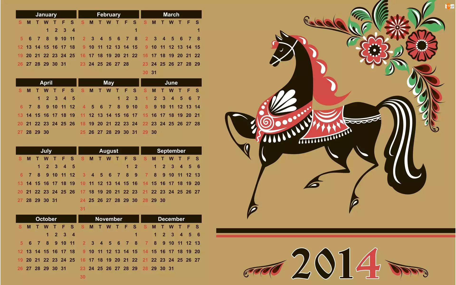Koń, Kalendarz, 2014 Rok