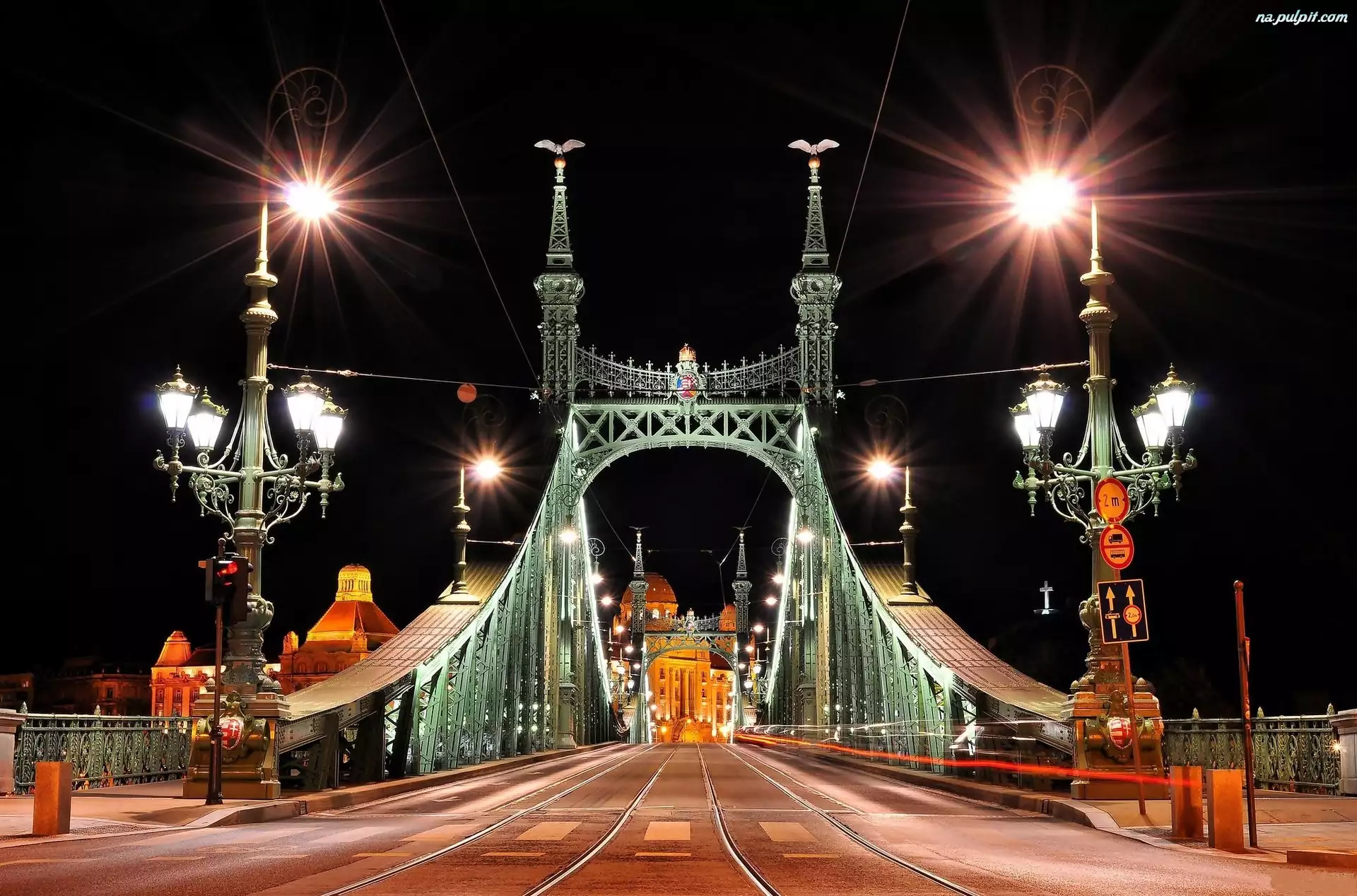 Węgry, Most, Noc, Światła, Budapeszt