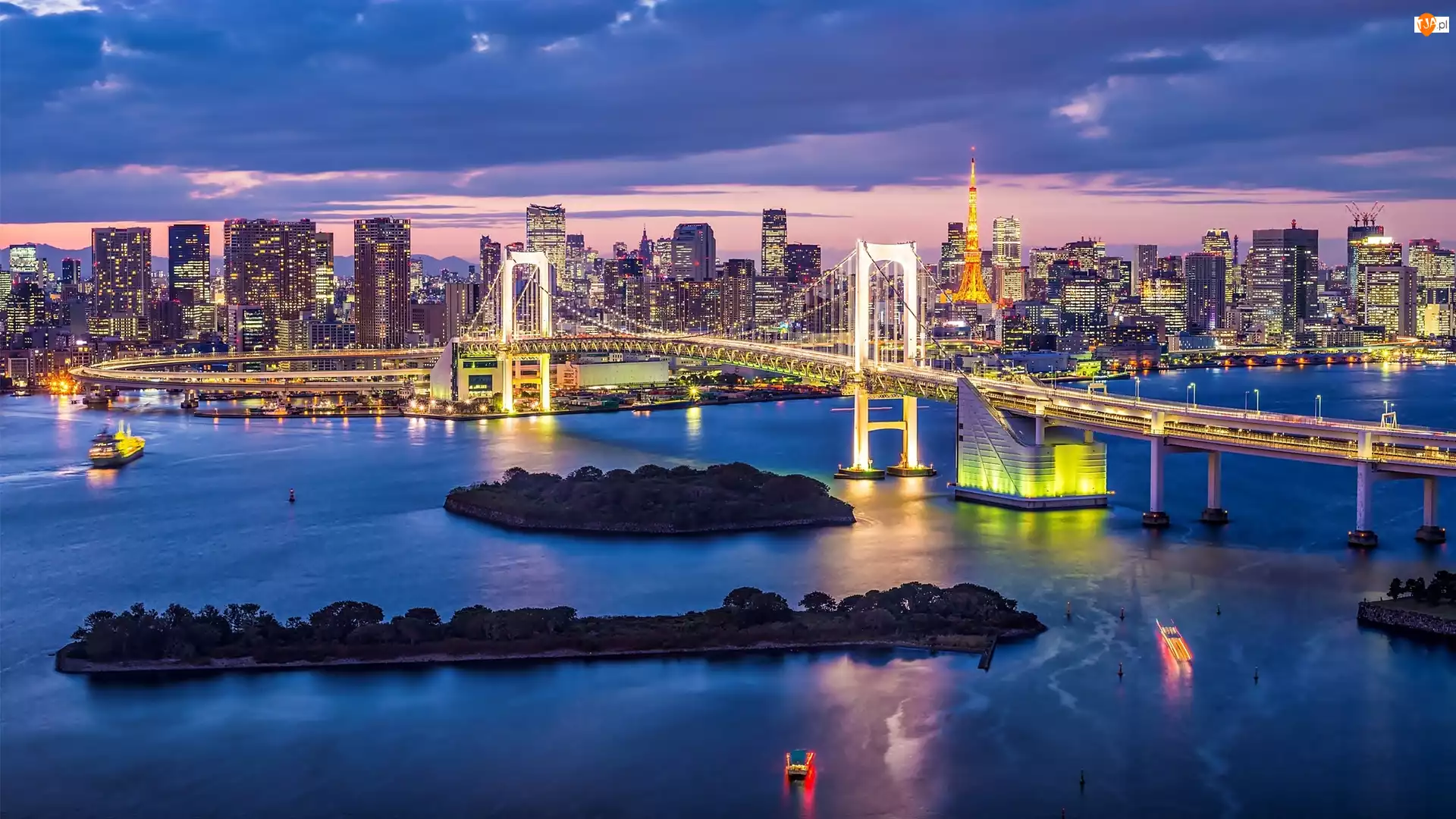 Most, Miasto, Tokio, Japonia, Rzeka