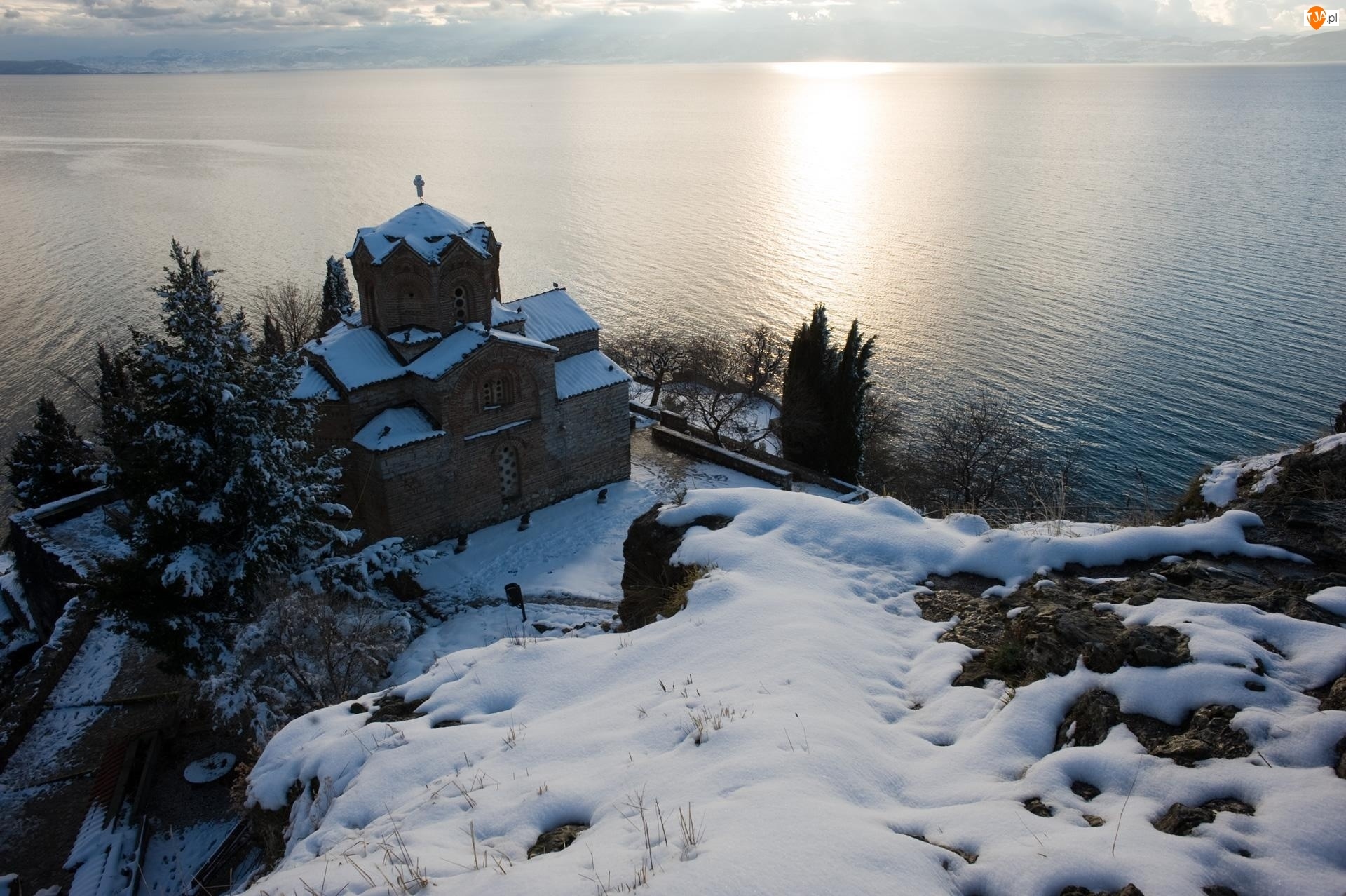 Macedonia, Zima, Kościół, Jezioro