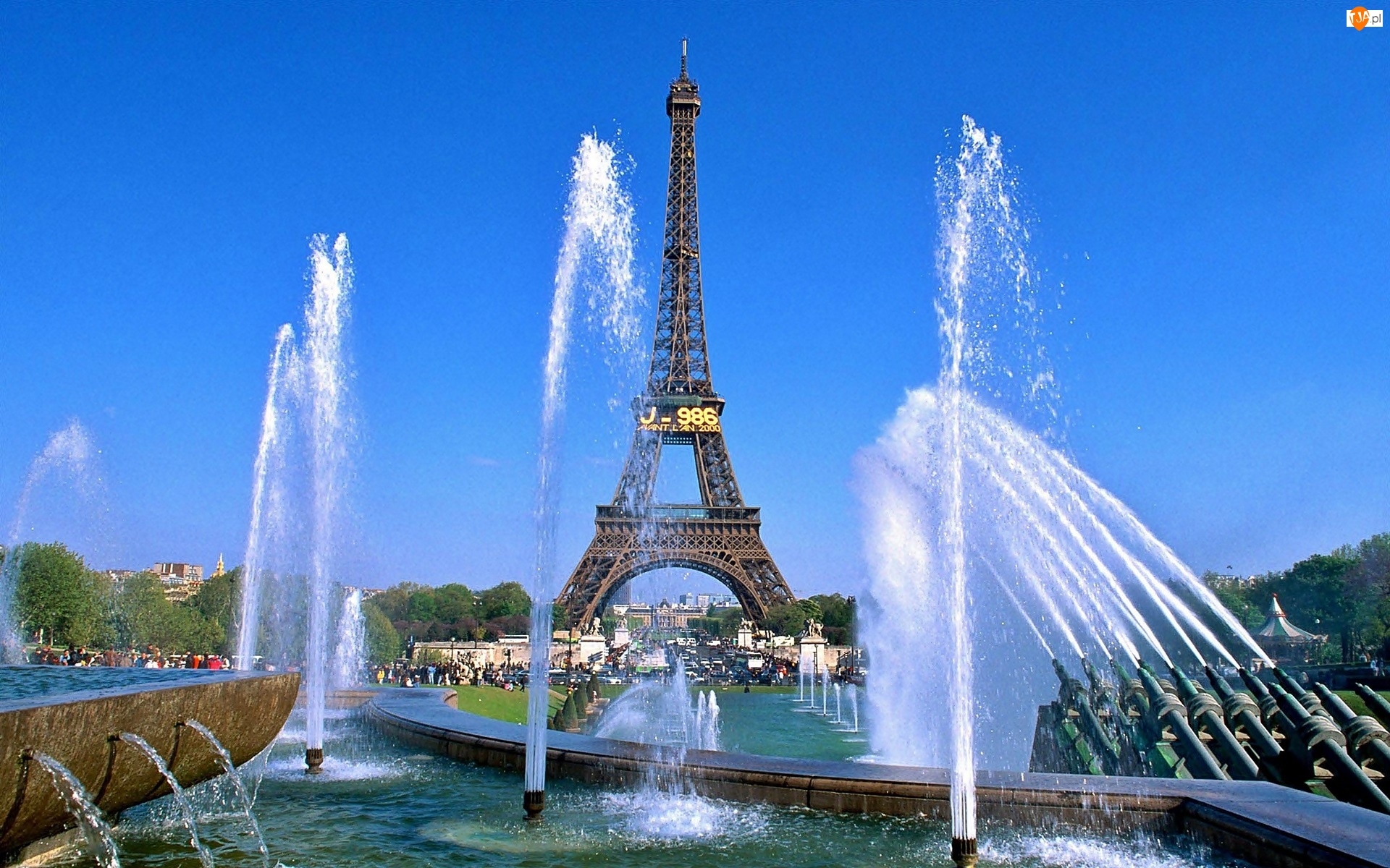 Paryż, Fontanna, Wieża, Eiffla