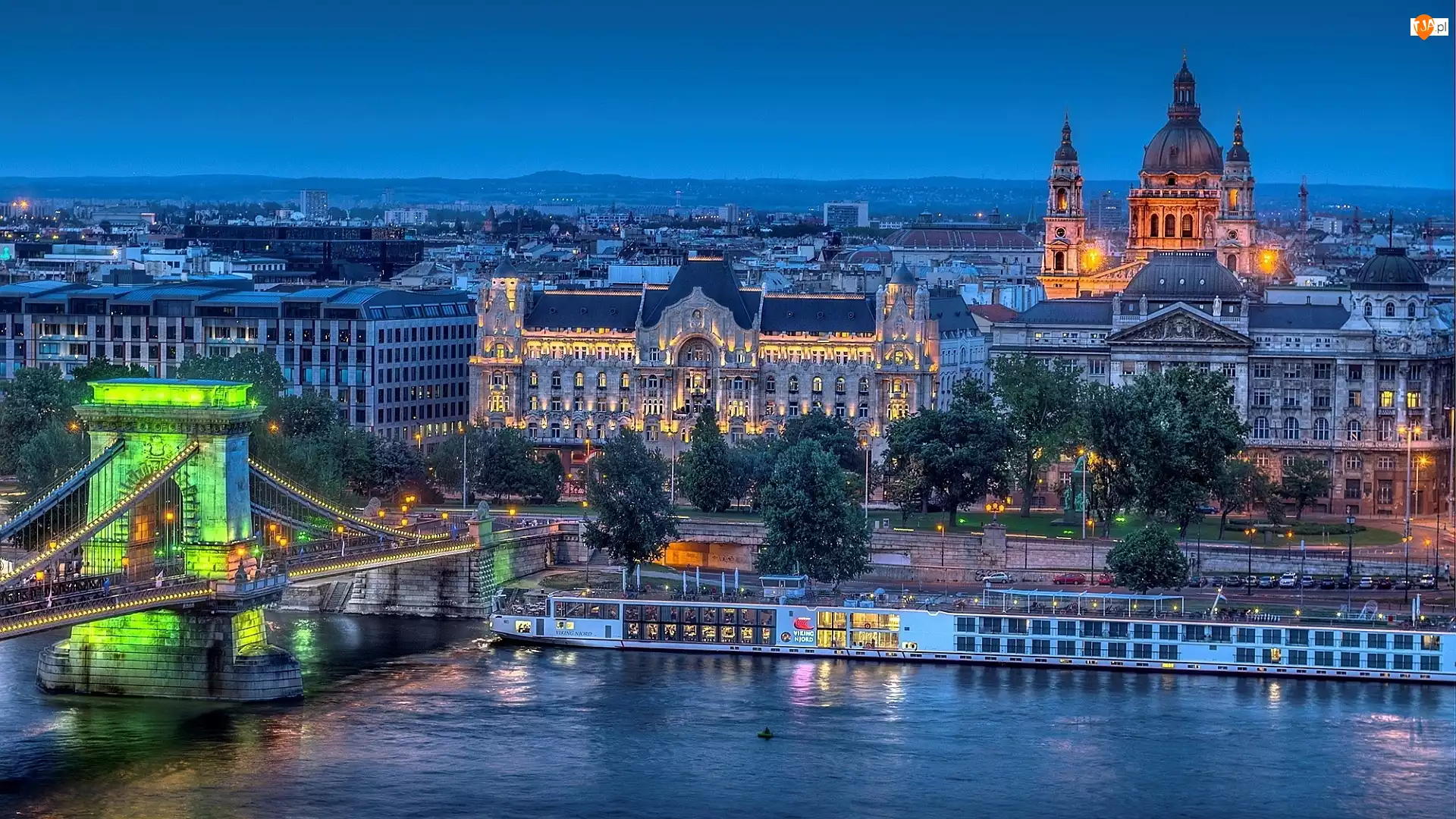 Wieczór, Budapeszt, Węgry, Panorama