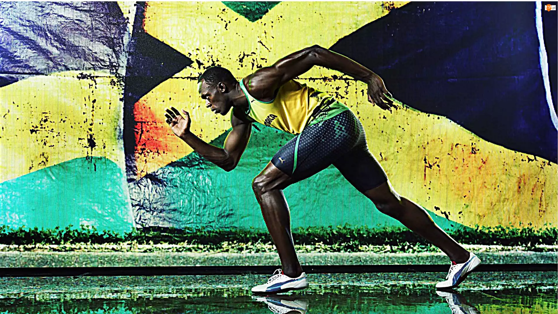 lekkoatletyka, Usain Bolt, mężczyzna, Jamajki, sport, flaga