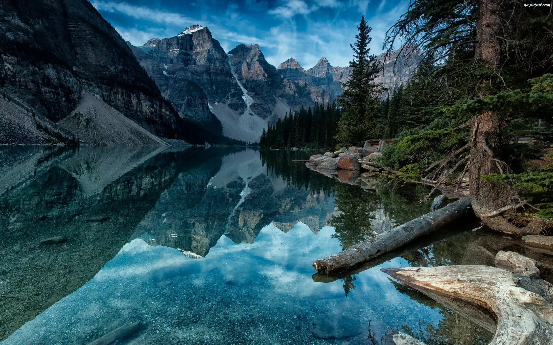 Lasy, Alberta, Jezioro, Kanada, Góry, Banff