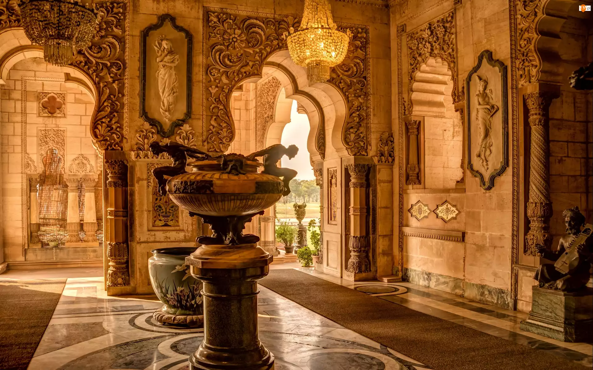 Wnętrze, Indie, Laxmi Vilas, Vadodara, Pałac