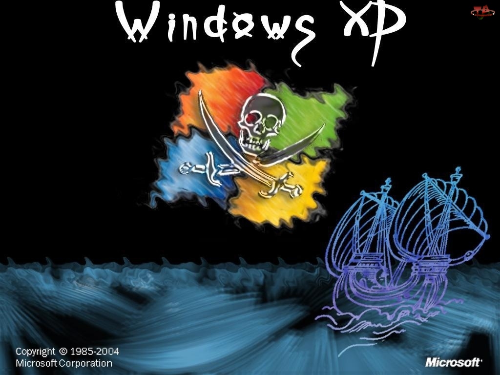 trupia czaszka, Windows XP, piraci