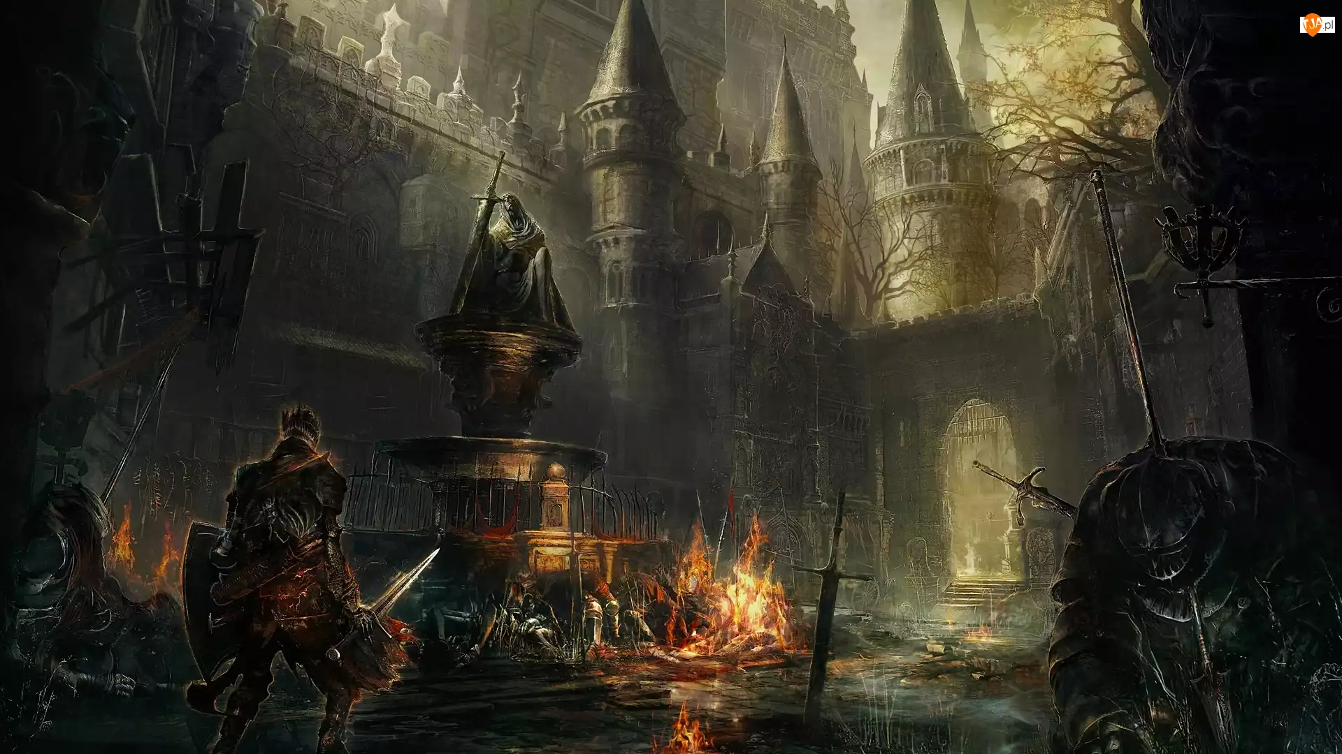 Zamek, Miecz, Dark Souls III, Gra, Ogień