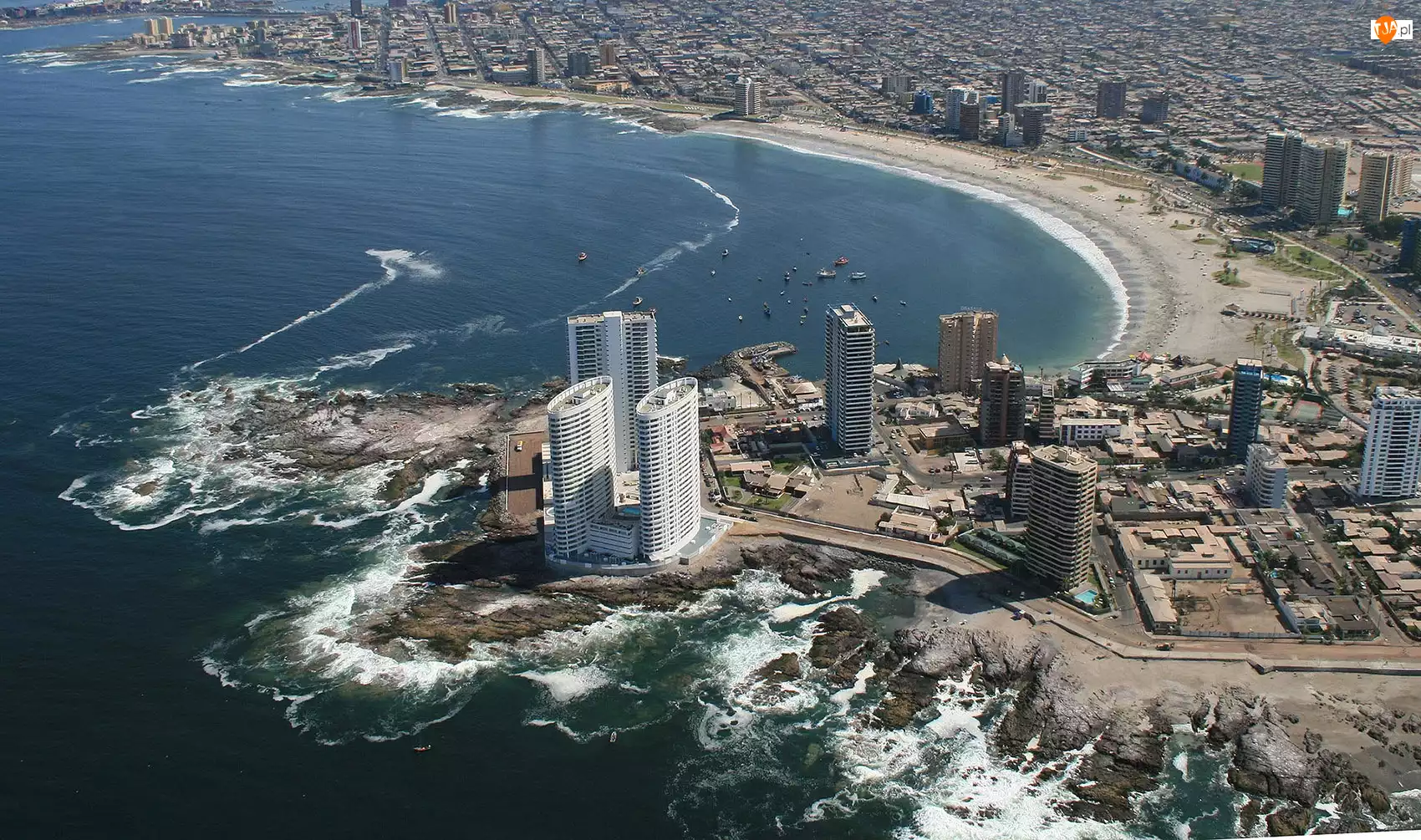 Plaża, Hotel, Chile, Morze, Cavancha, Miasto