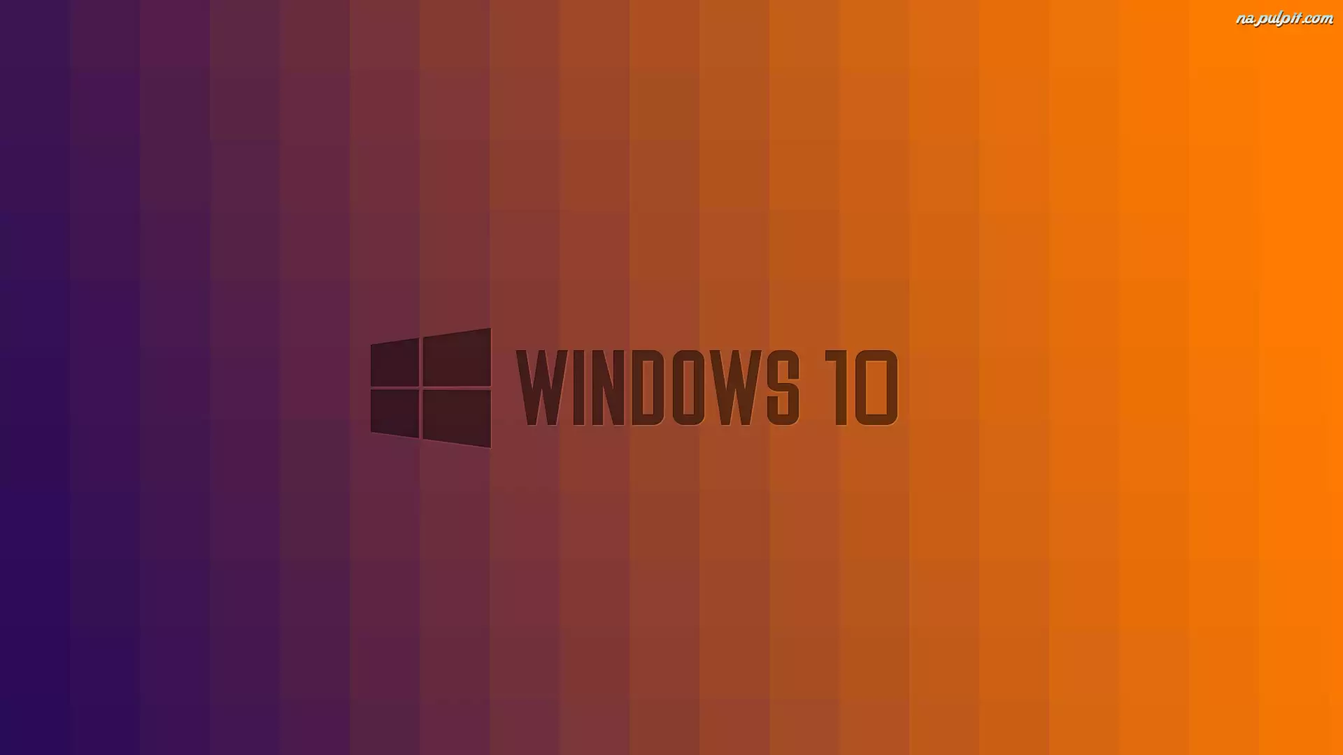 Windows 10, Pomarańczowy, Logo, Czarny