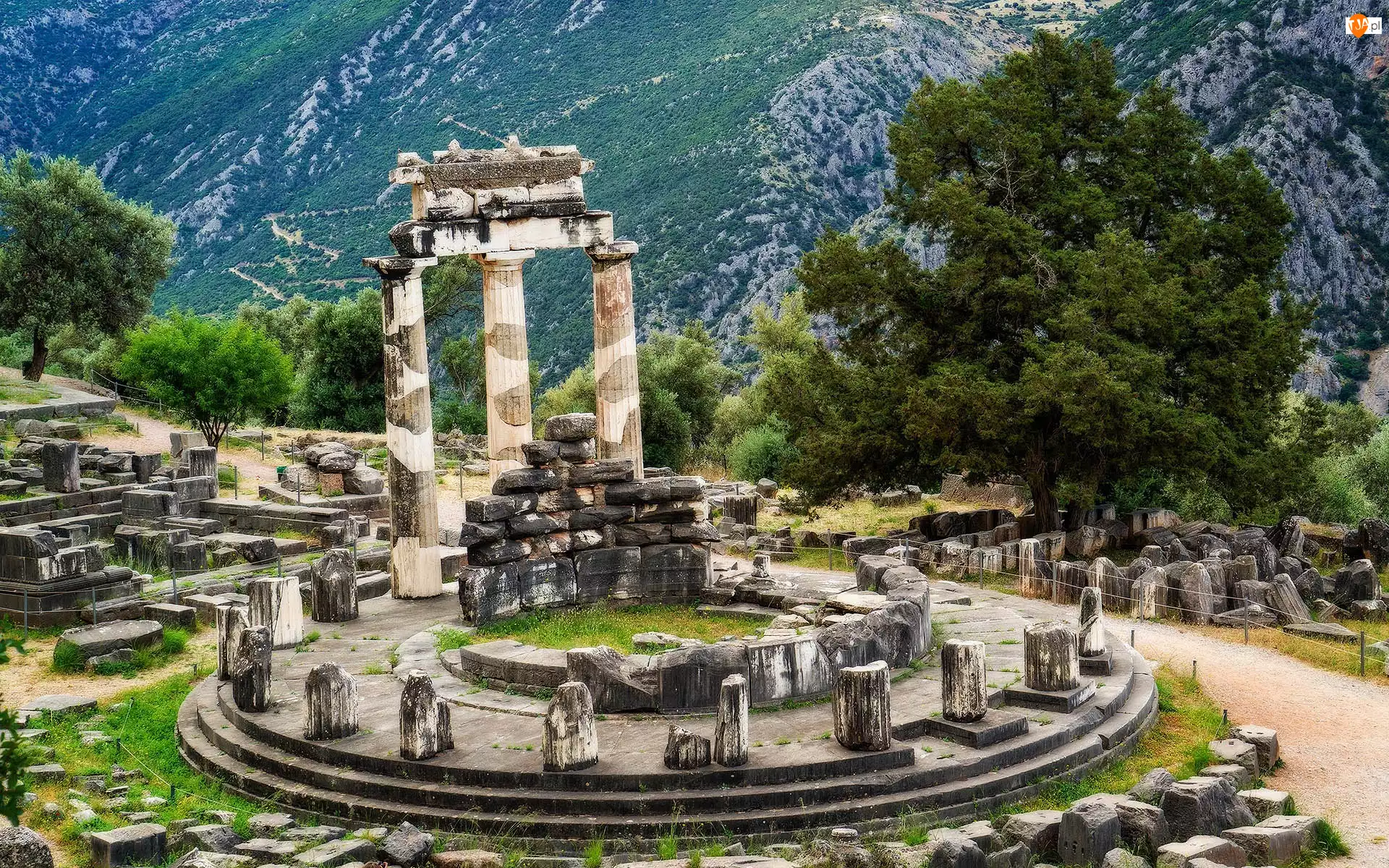 Ruiny, Grecja, Świątynia, Delfy, Ateny
