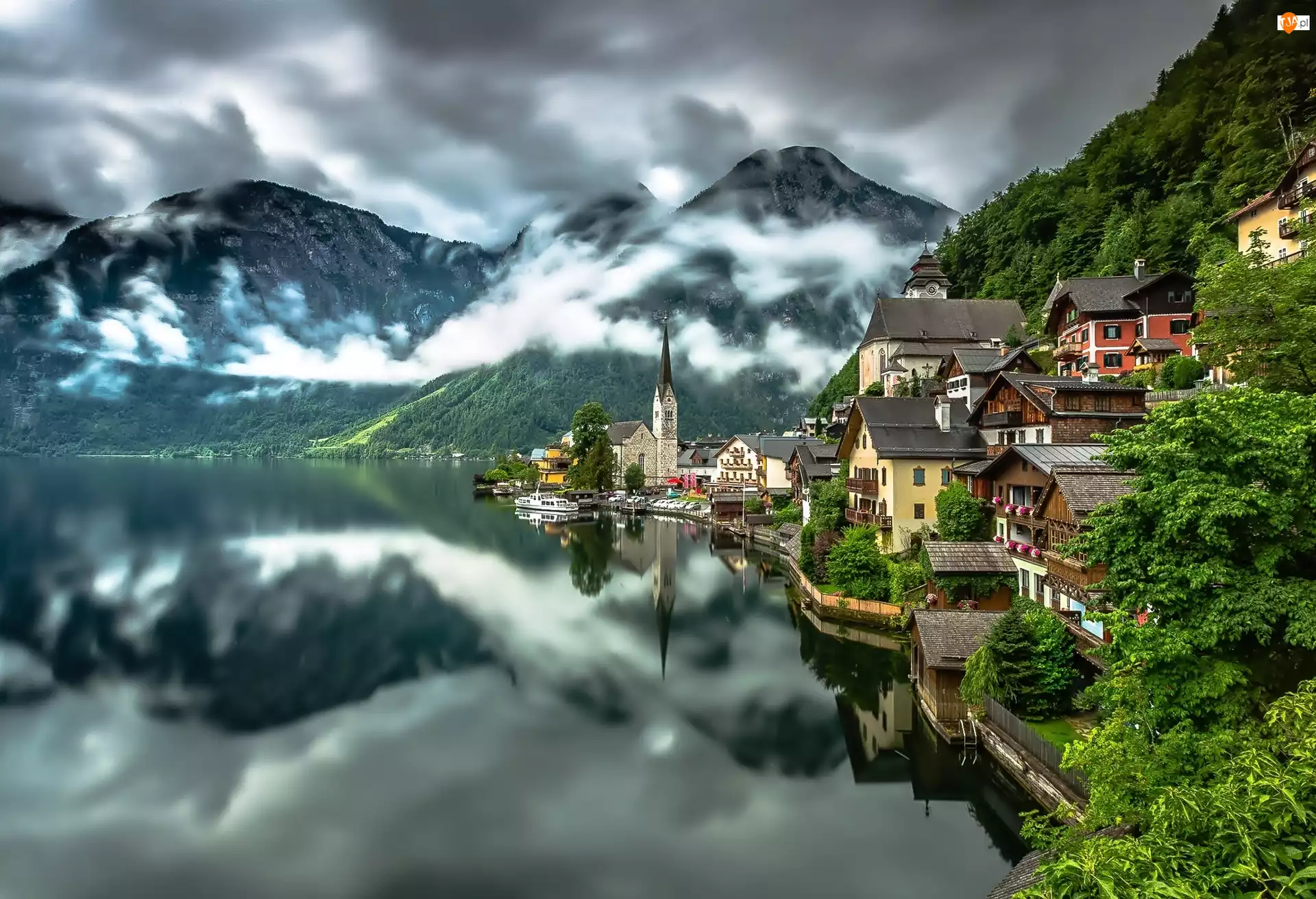Austria, Góry, jezioro, Hallstatt