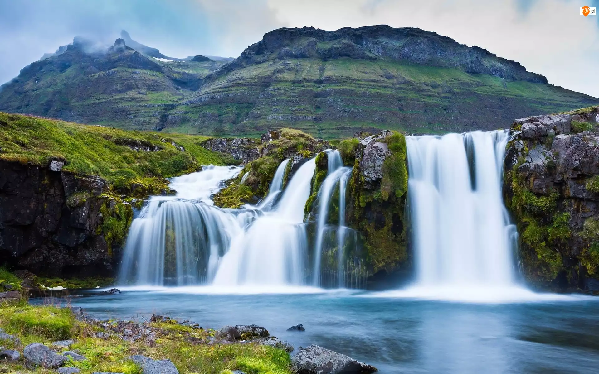 Islandia, Wodospad, Rzeka, Góry