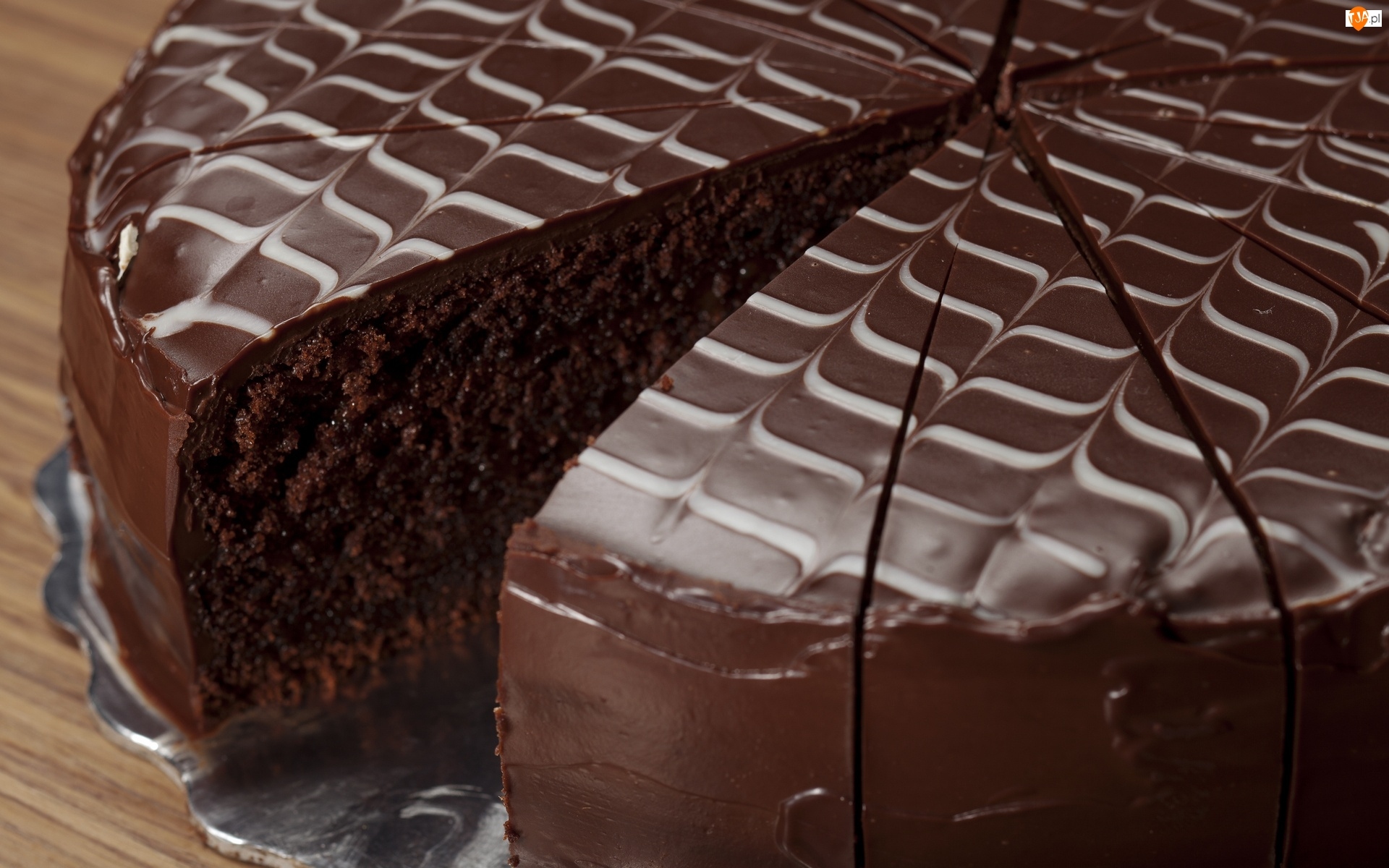wzorek, ciasto czekoladowe, czekolada