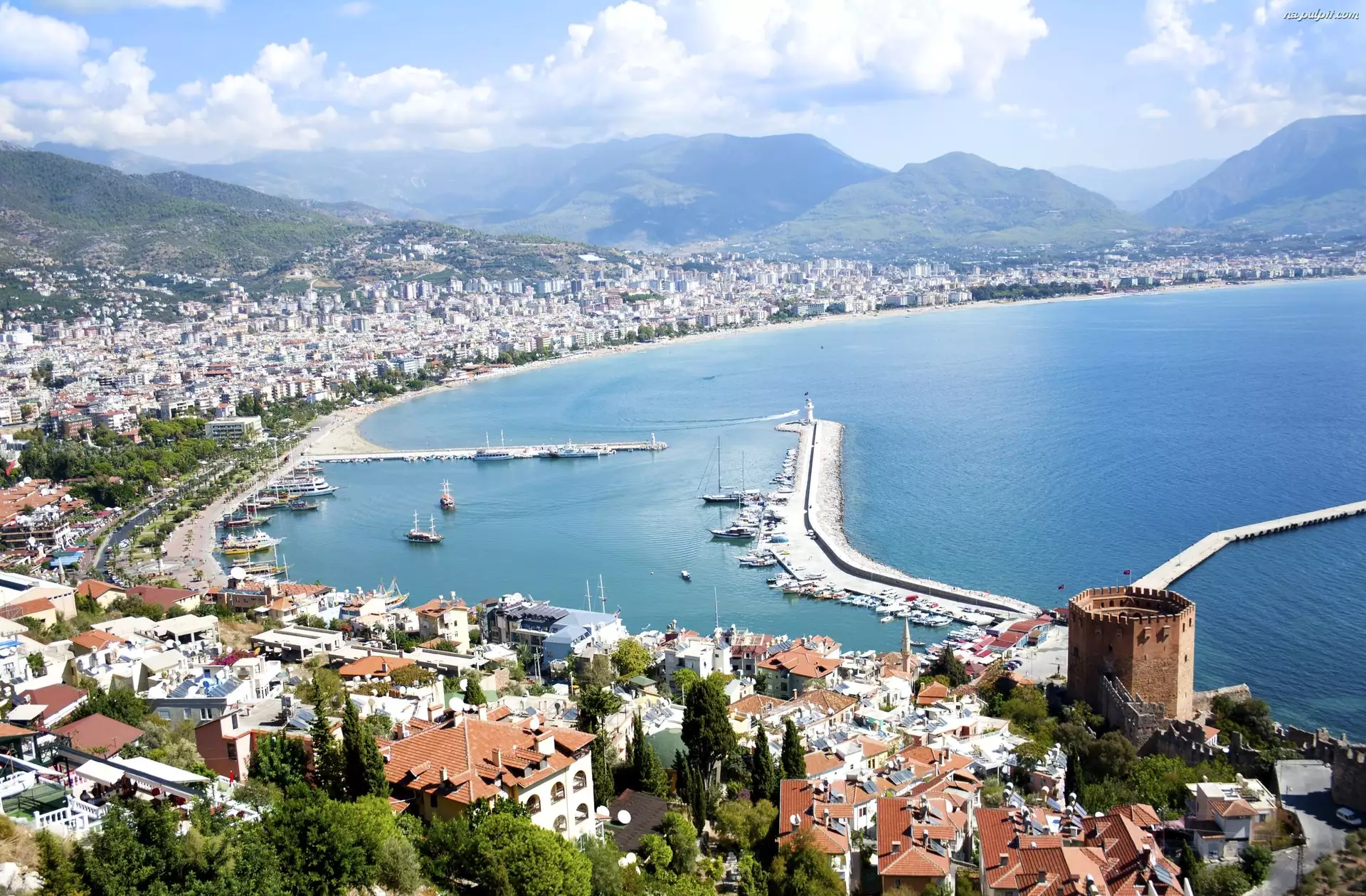 Zdjęcie miasta, Antalya, Wybrzeże, Turcja, Z lotu ptaka