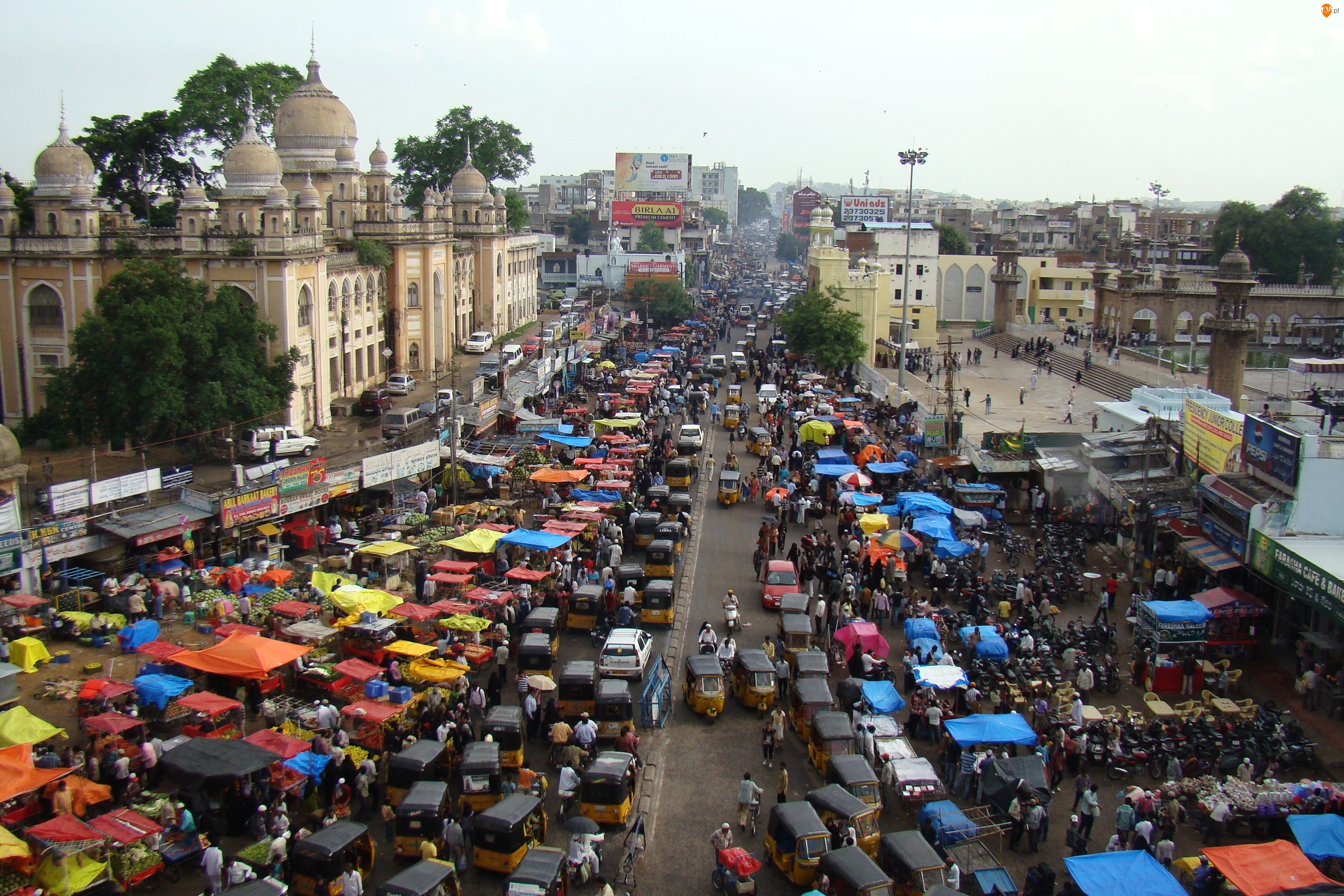 Miasto, Targ, Pakistan, Samochody, Hyderabad, Ludzie