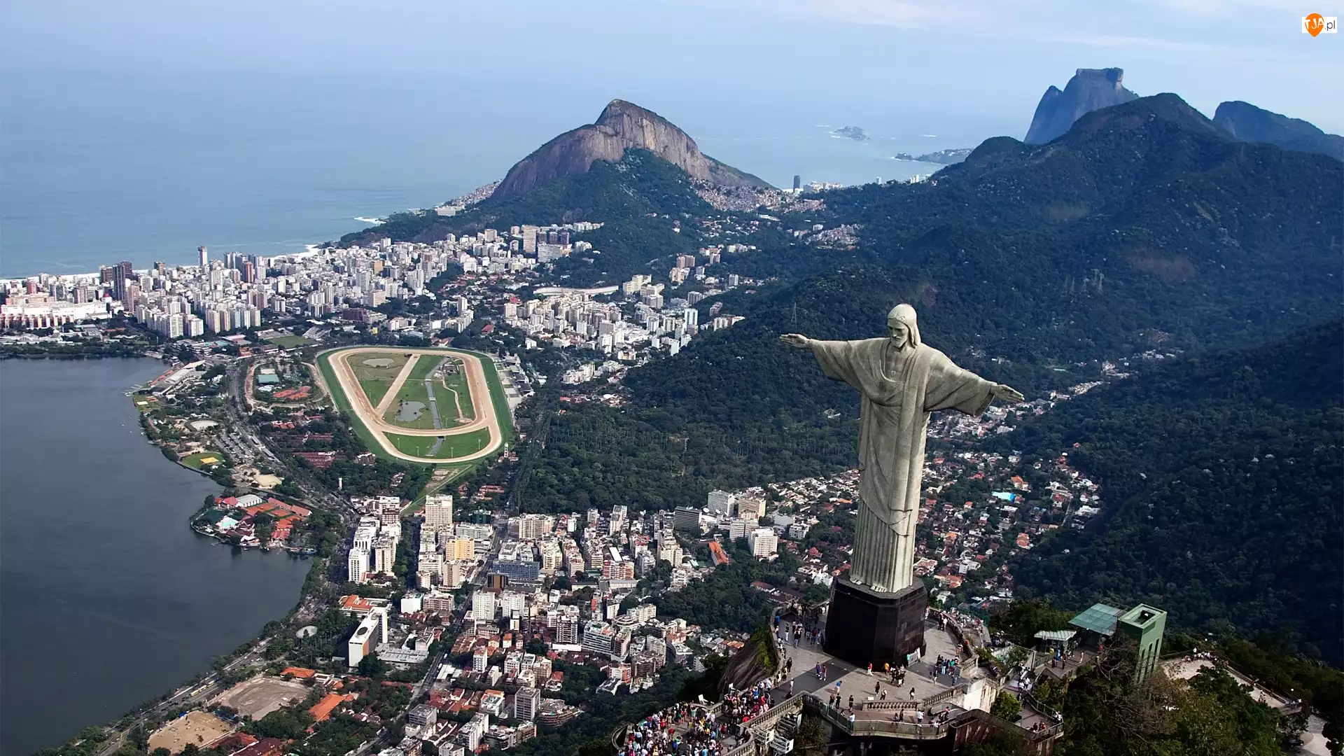 Miasto, Wzgórza, Rio de Janeiro, Brazylia, Statua Chrystusa Zbawiciela