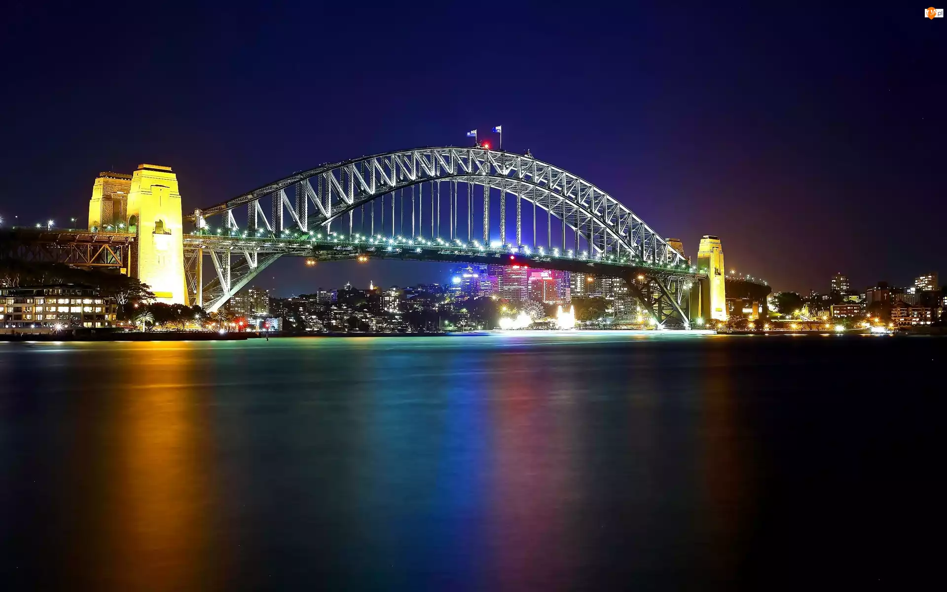 Miasto nocą, Sydney, Australia, Harbour Bridge