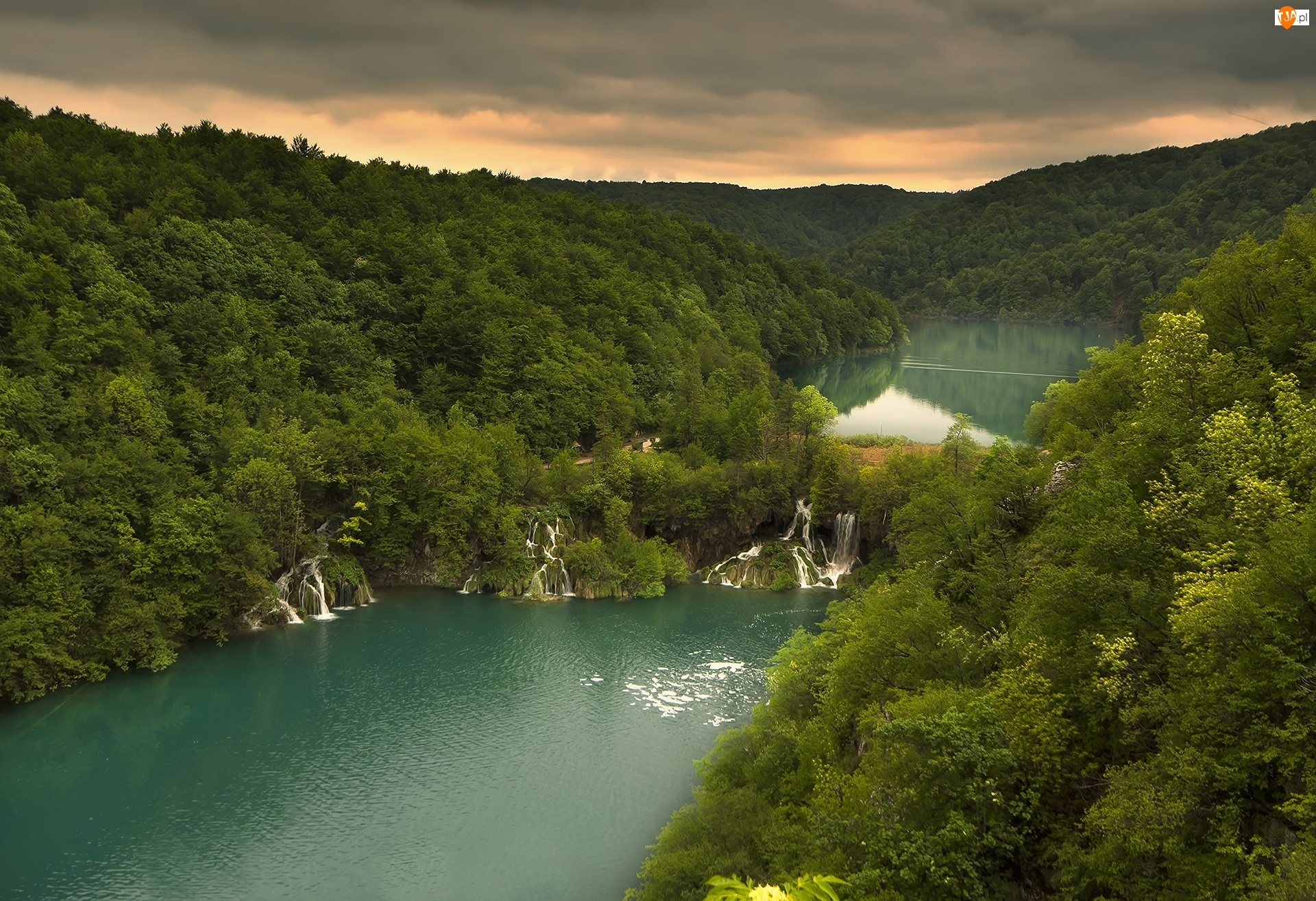 Chorwacja, Wodospad, Las, Rzeka