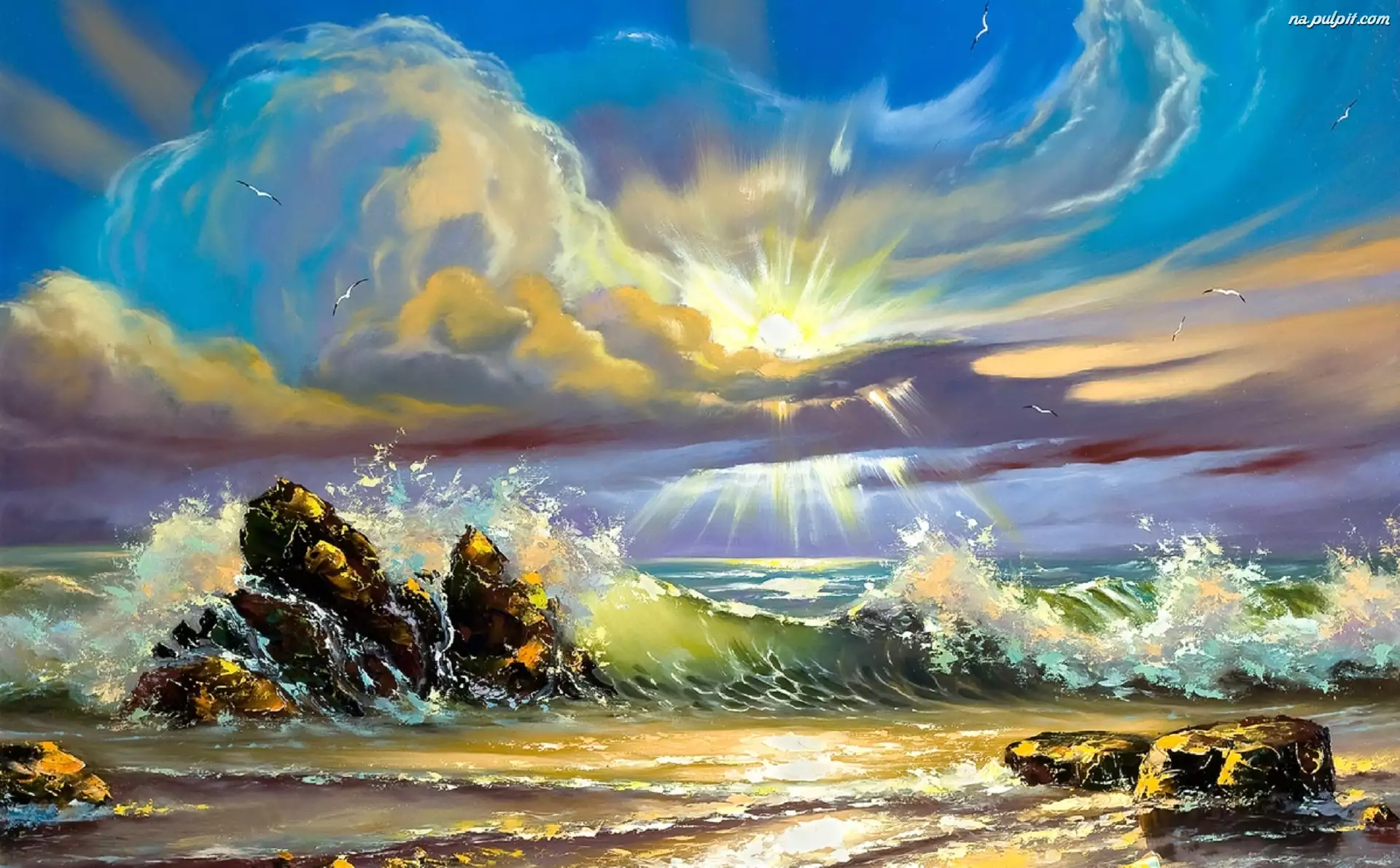 Солнечное море живопись
