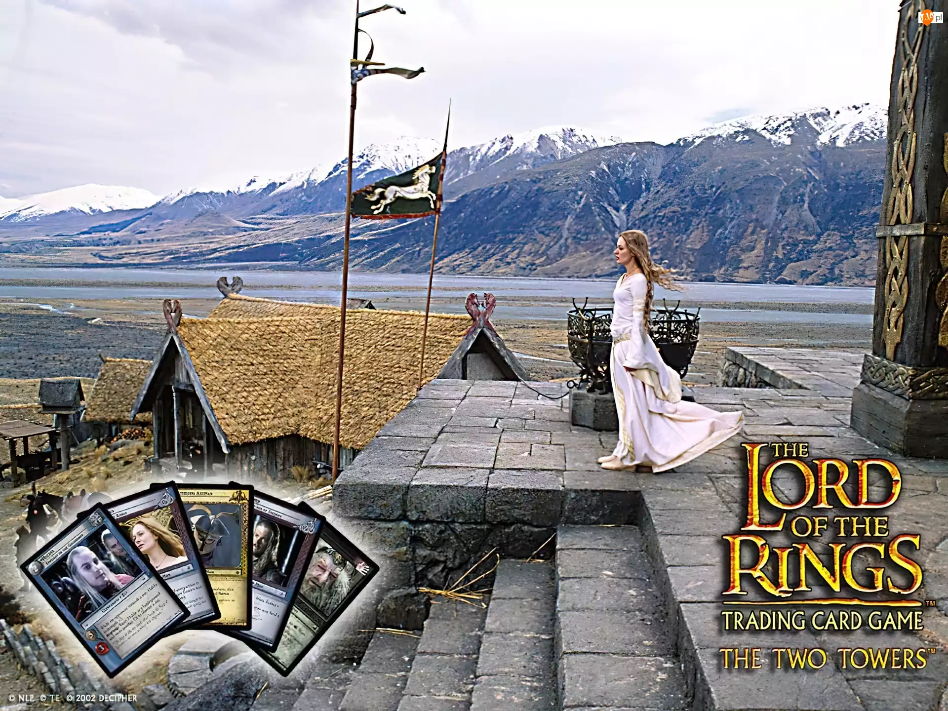 Miranda Otto, The Lord of The Rings, góry, budynek, karty, schody